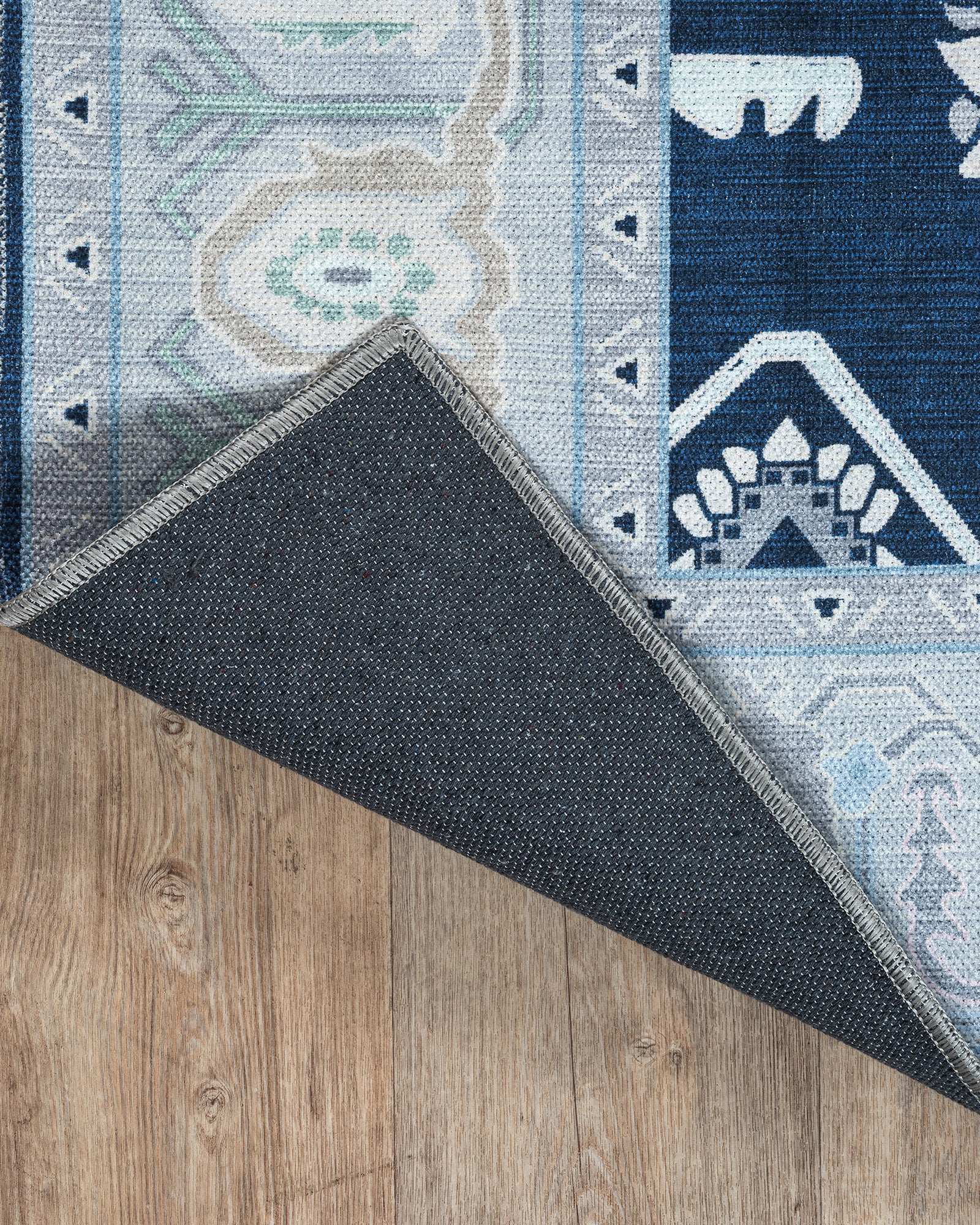 Nurul Navy Blue Modern Oushak Rug