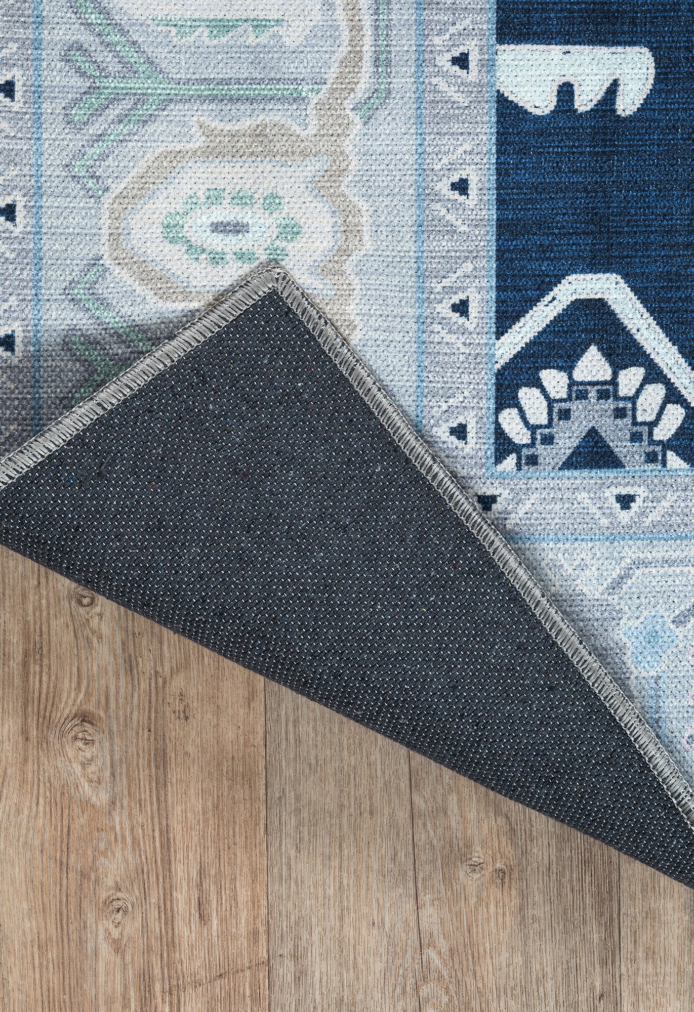 Nurul Navy Blue Modern Oushak Rug