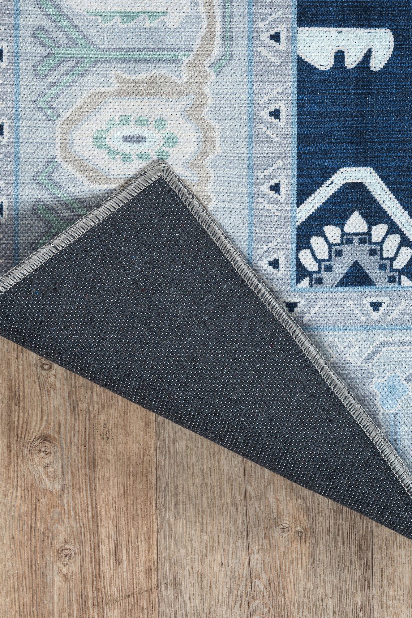 Nurul Navy Blue Modern Oushak Rug