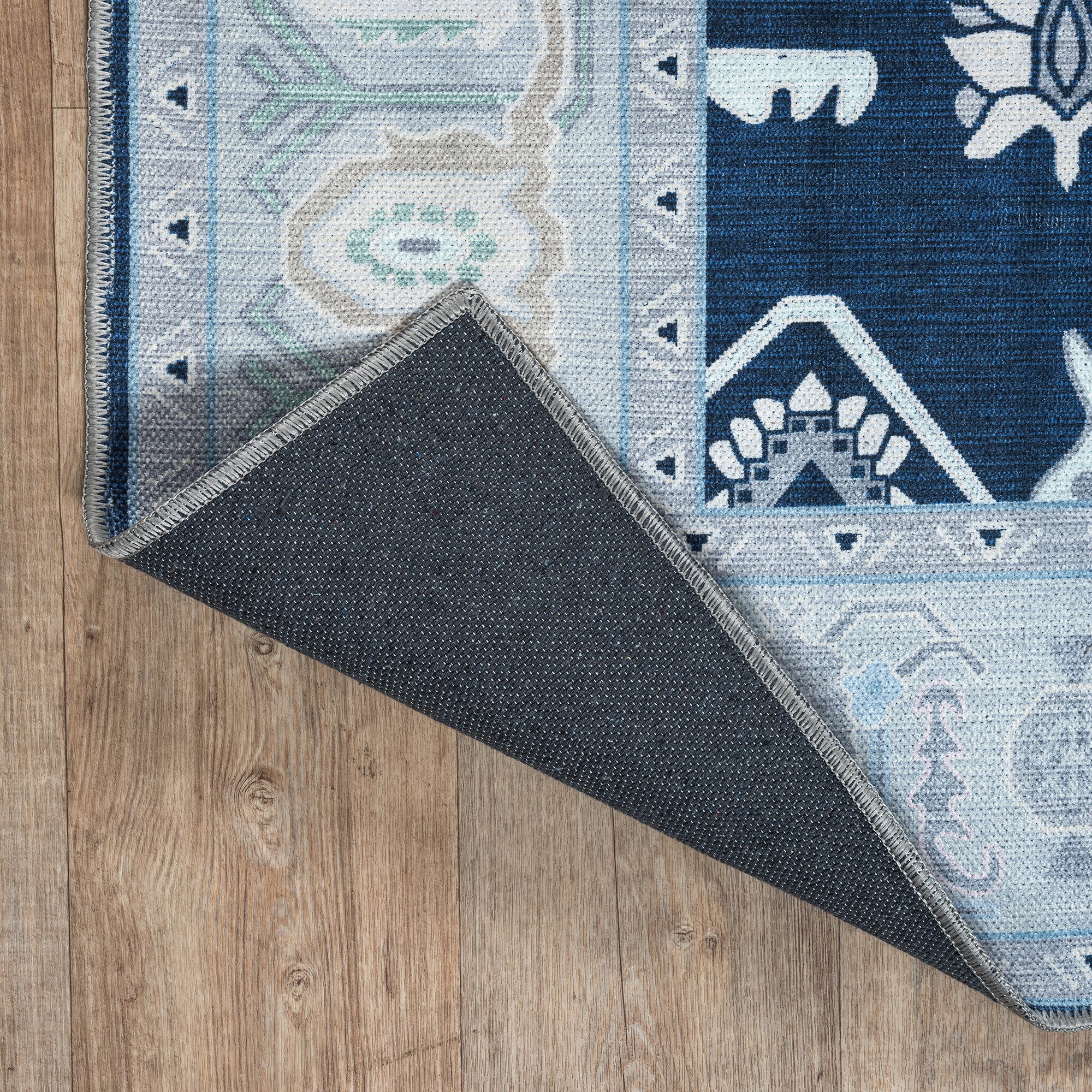 Nurul Navy Blue Modern Oushak Rug