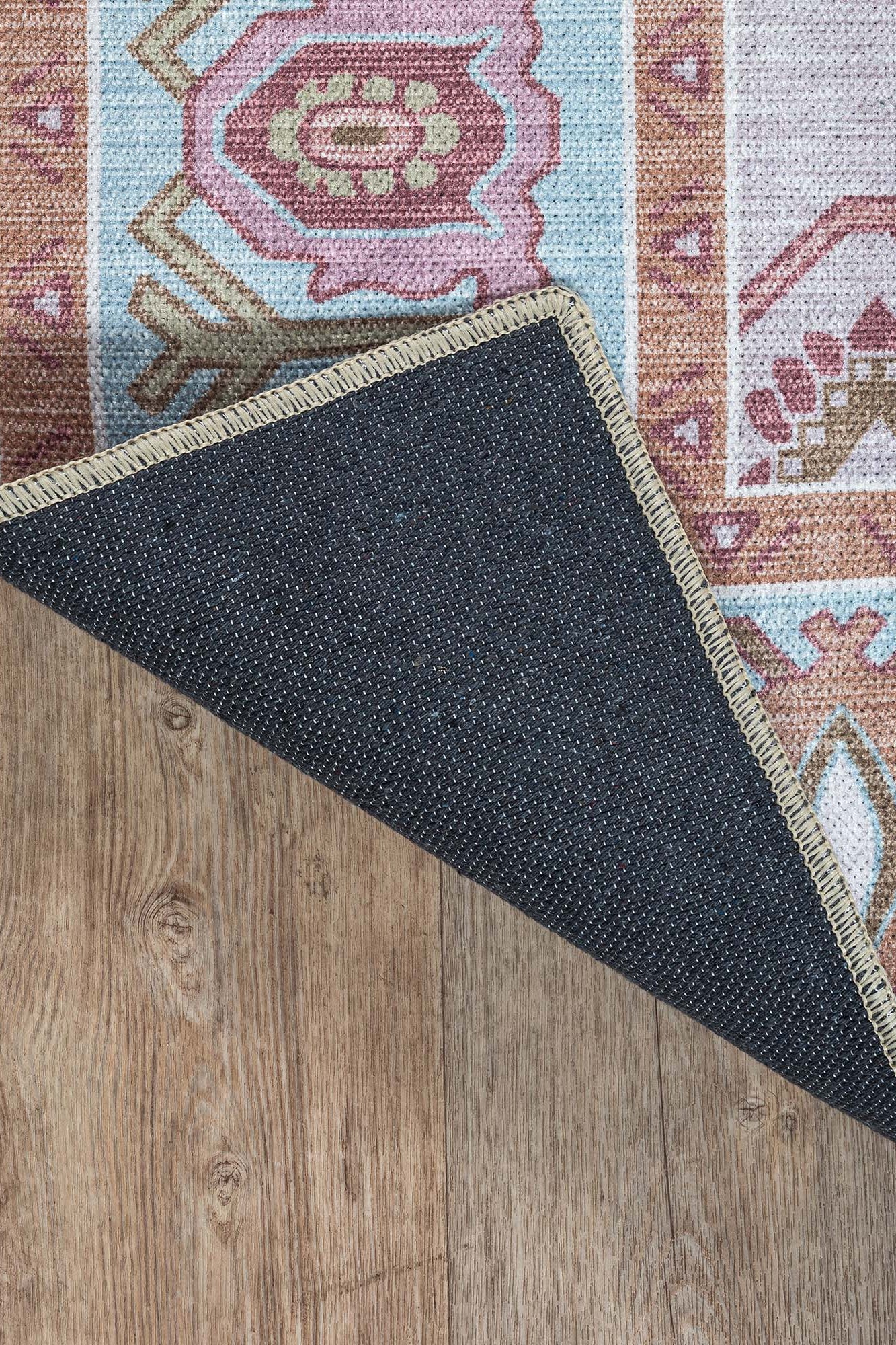 Joelle Pink Blue Modern Oushak Rug