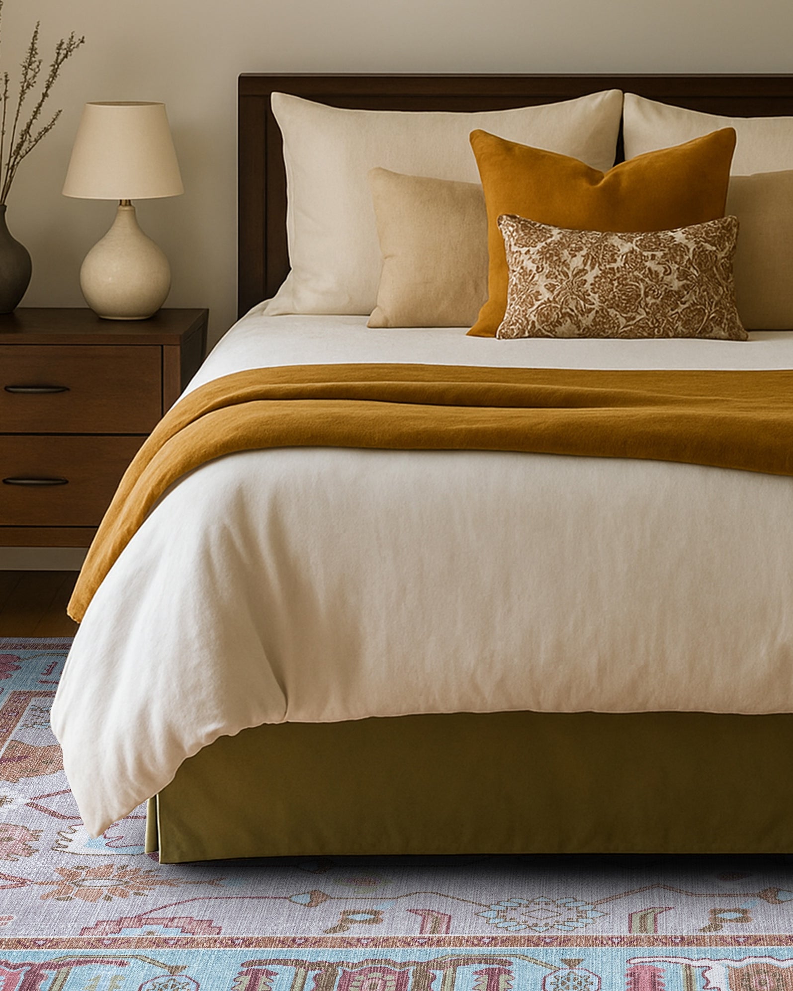 Joelle Pink Blue Modern Oushak Rug