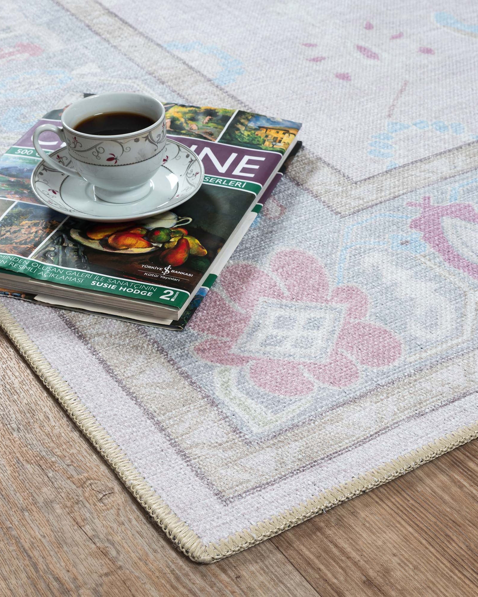 Daria Neutral Faded Pink Blush Oushak Rug