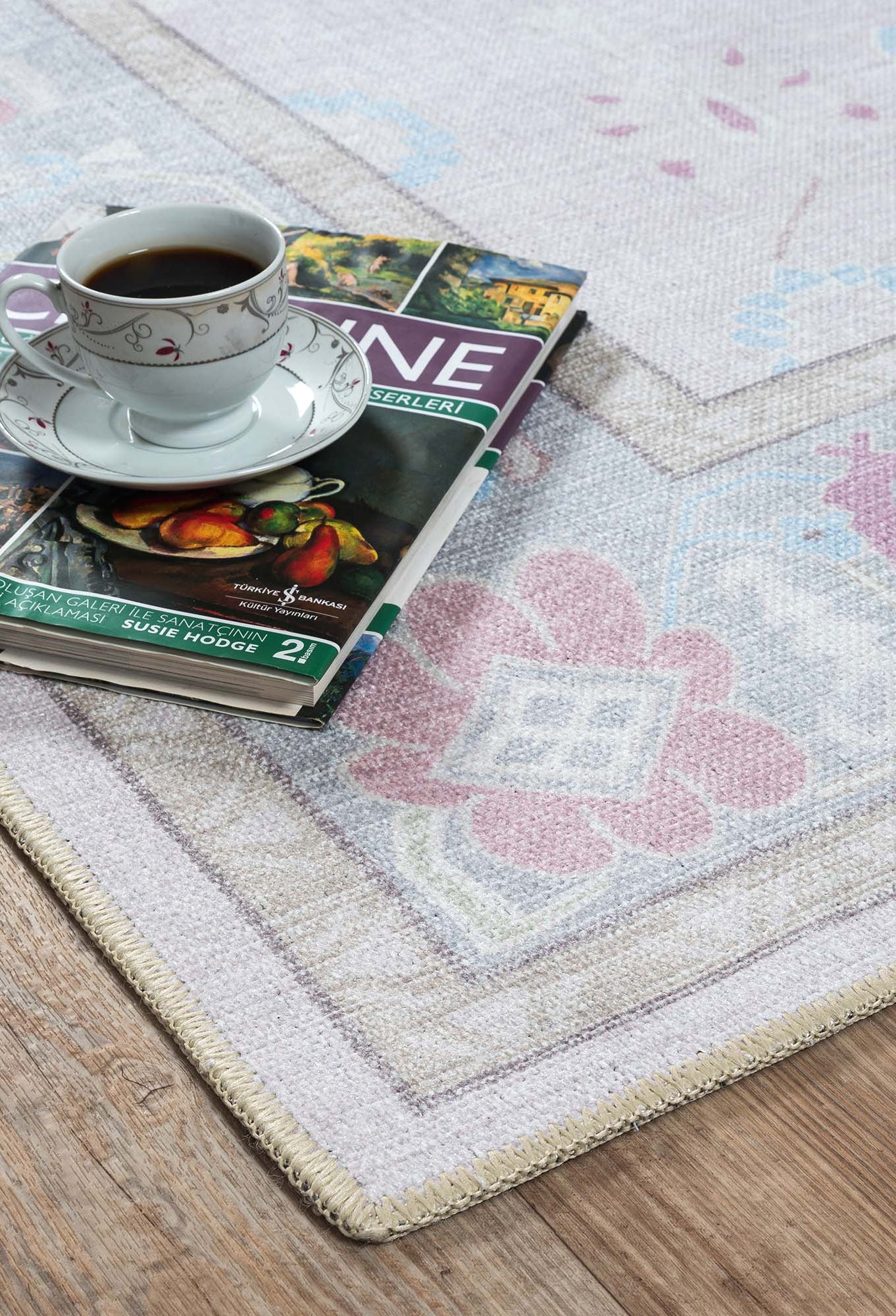 Daria Neutral Faded Pink Blush Oushak Rug