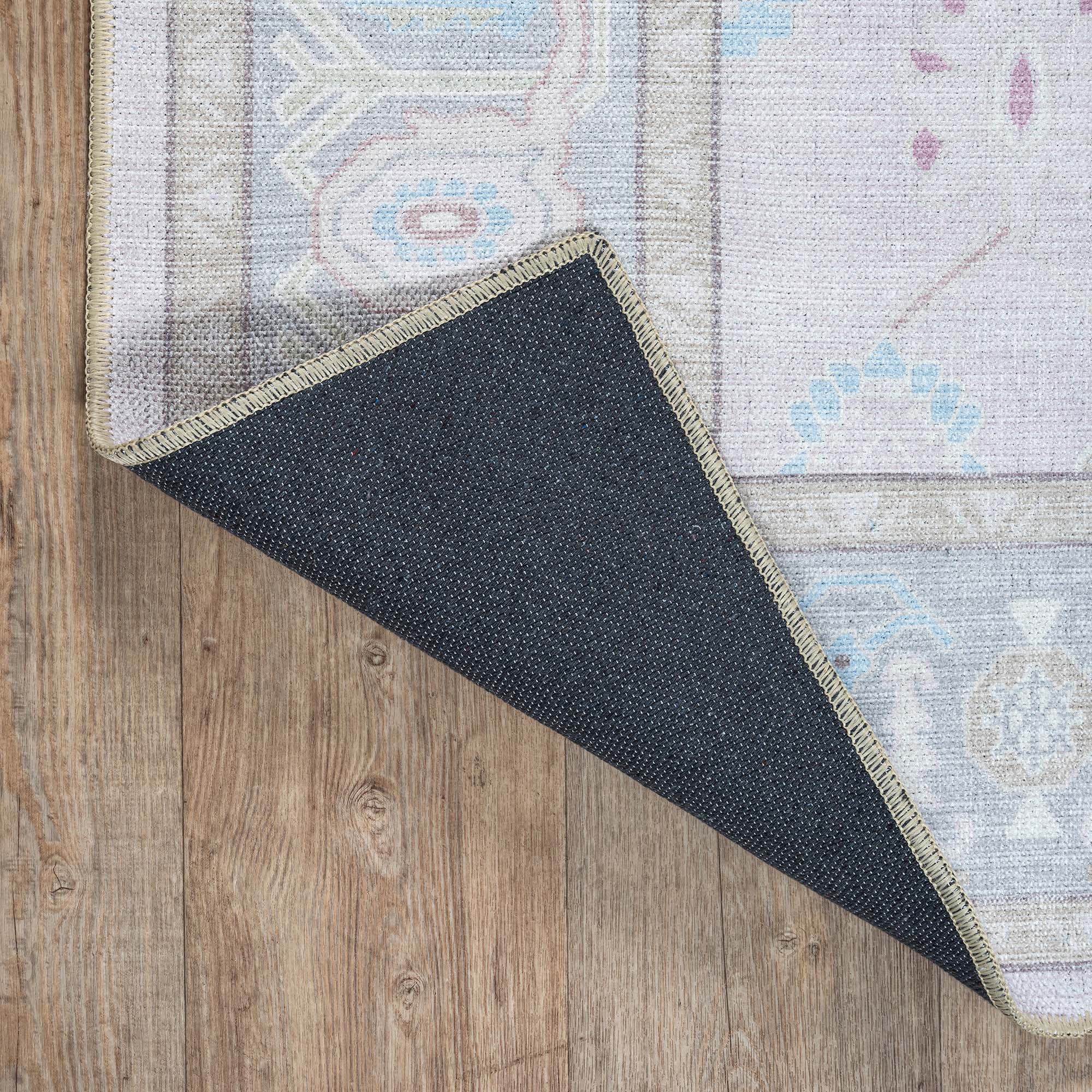 Daria Neutral Faded Pink Blush Oushak Rug