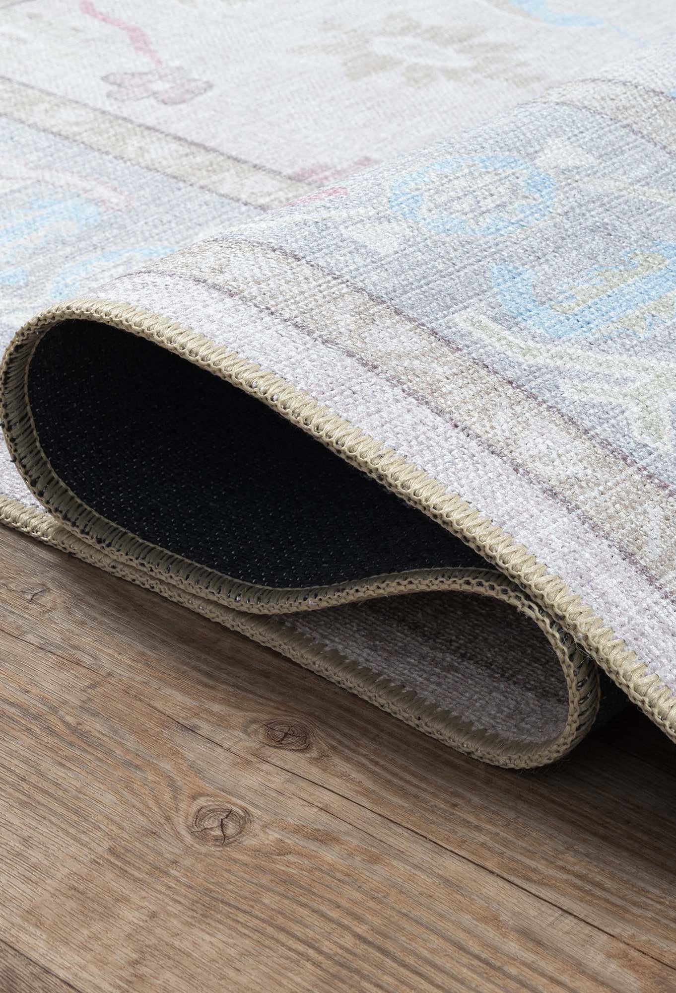 Daria Neutral Faded Pink Blush Oushak Rug