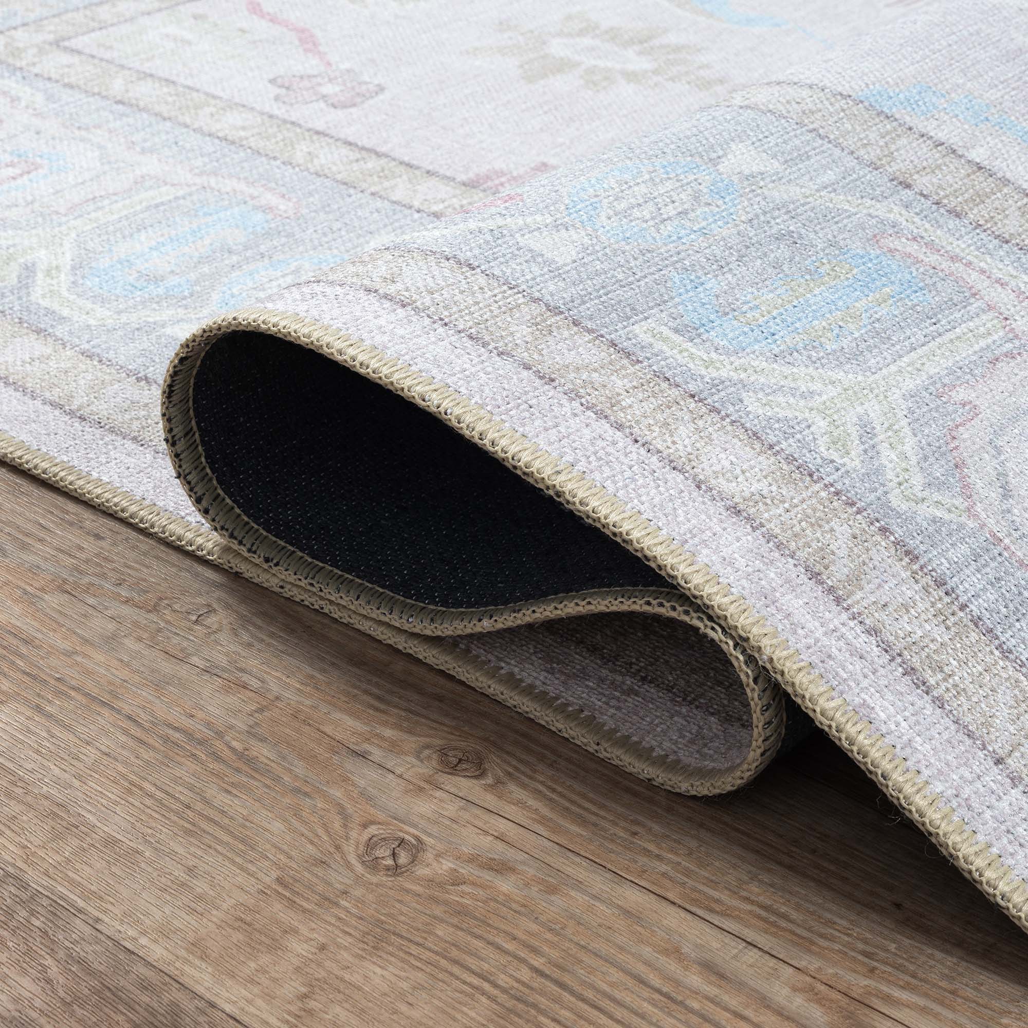 Daria Neutral Faded Pink Blush Oushak Rug