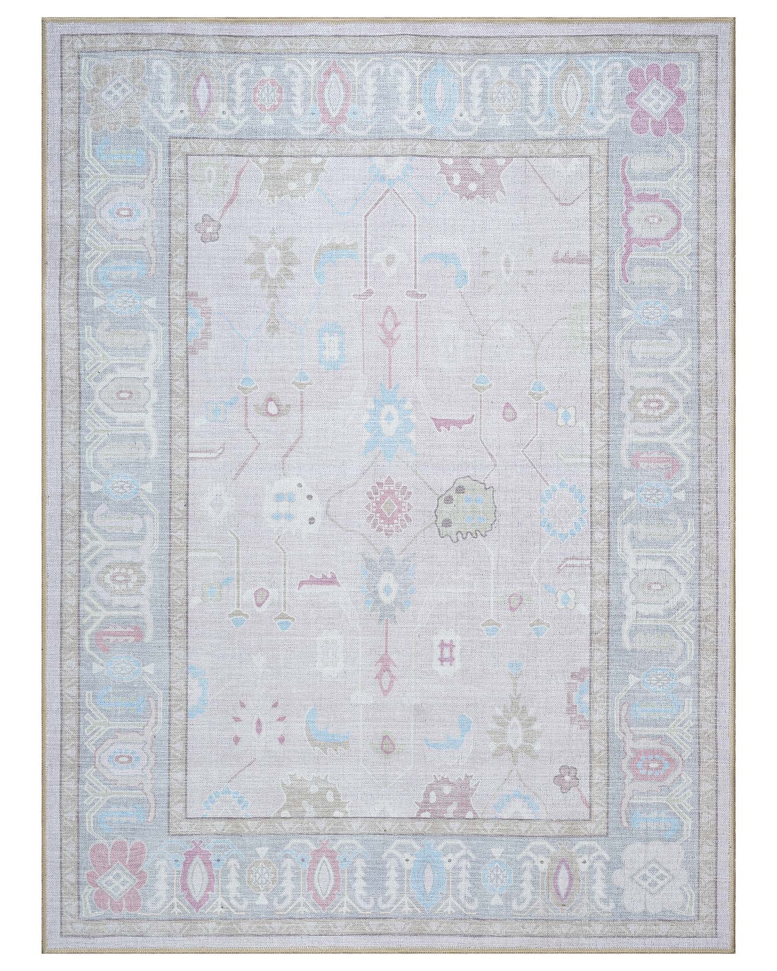Daria Neutral Faded Pink Blush Oushak Rug