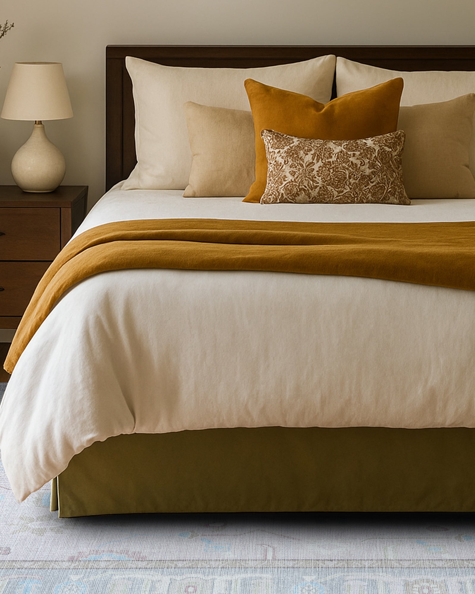 Daria Neutral Faded Pink Blush Oushak Rug