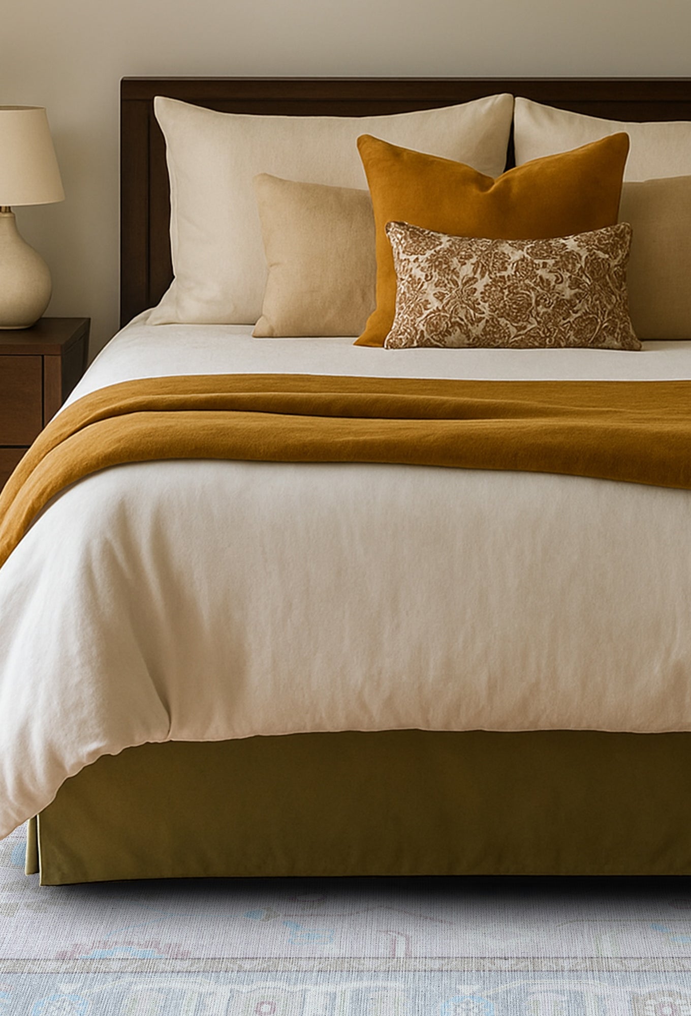 Daria Neutral Faded Pink Blush Oushak Rug