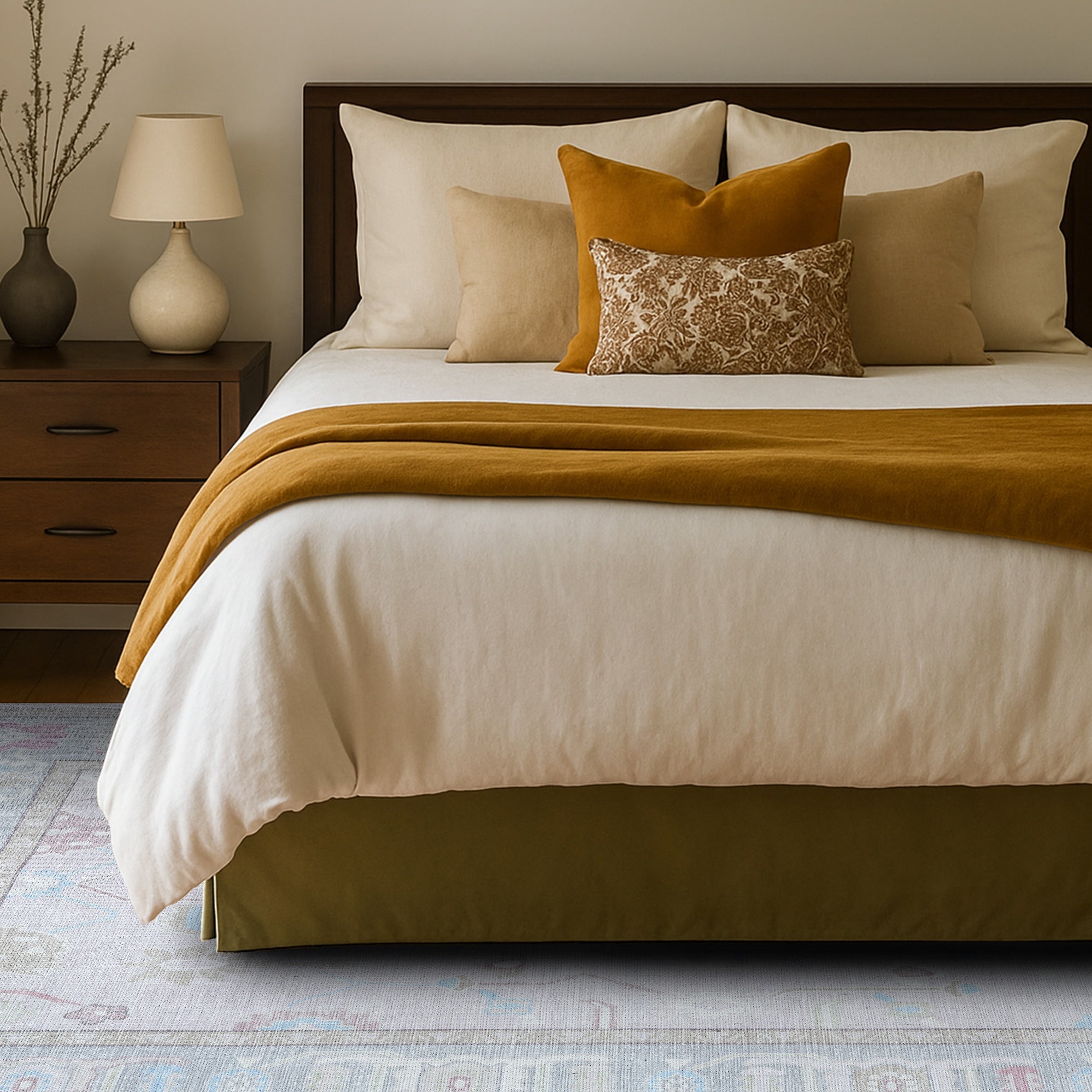 Daria Neutral Faded Pink Blush Oushak Rug