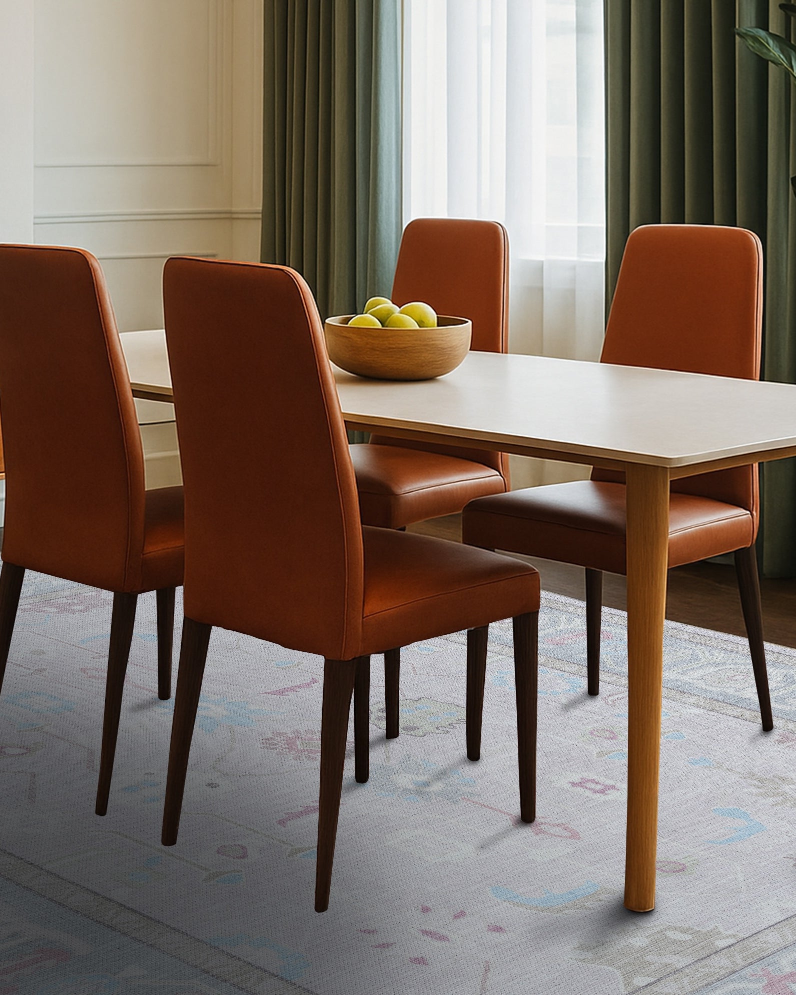 Daria Neutral Faded Pink Blush Oushak Rug