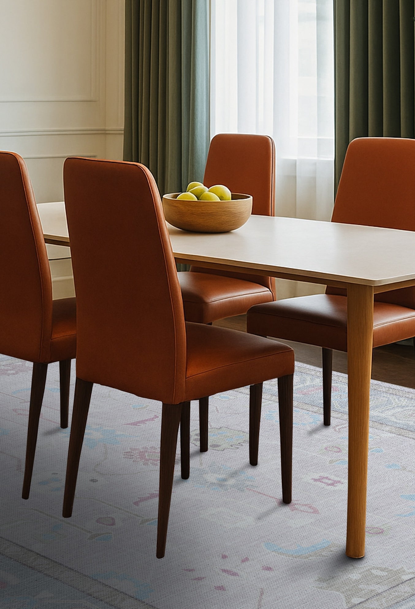 Daria Neutral Faded Pink Blush Oushak Rug