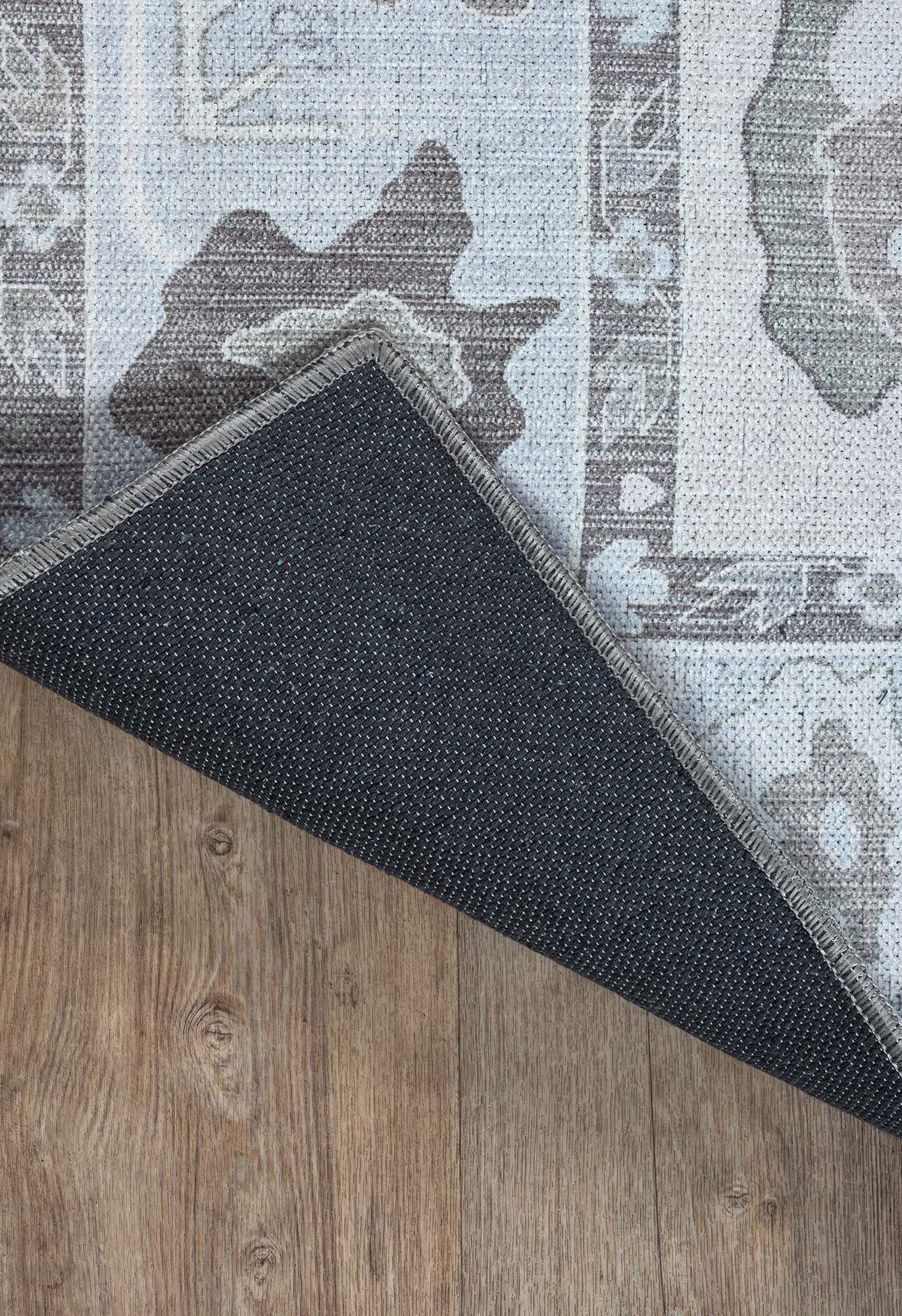 Vira Pastel Cream Beige Floral Modern Oushak Rug