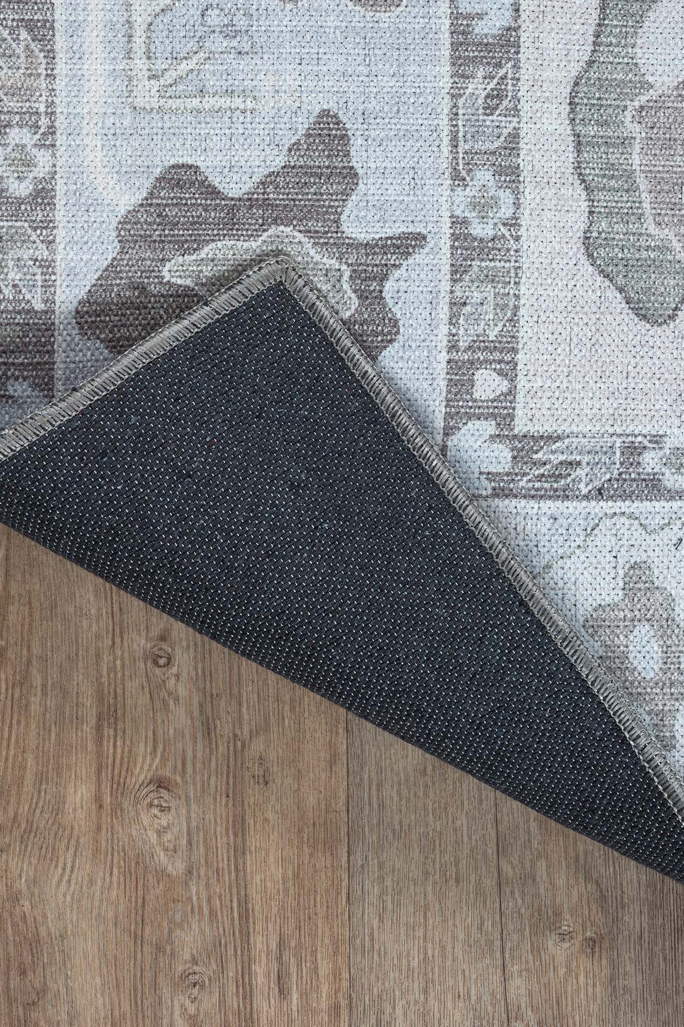 Vira Pastel Cream Beige Floral Modern Oushak Rug