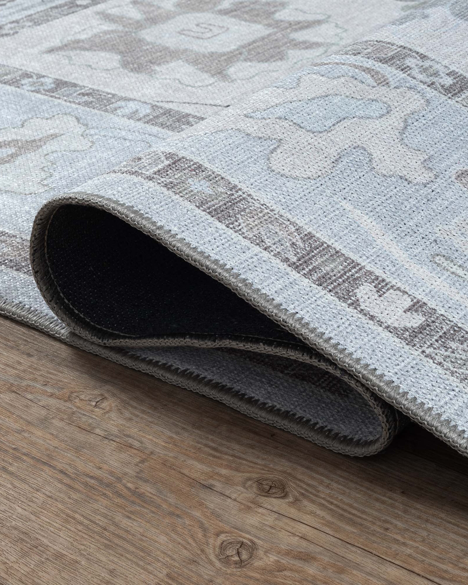 Vira Pastel Cream Beige Floral Modern Oushak Rug