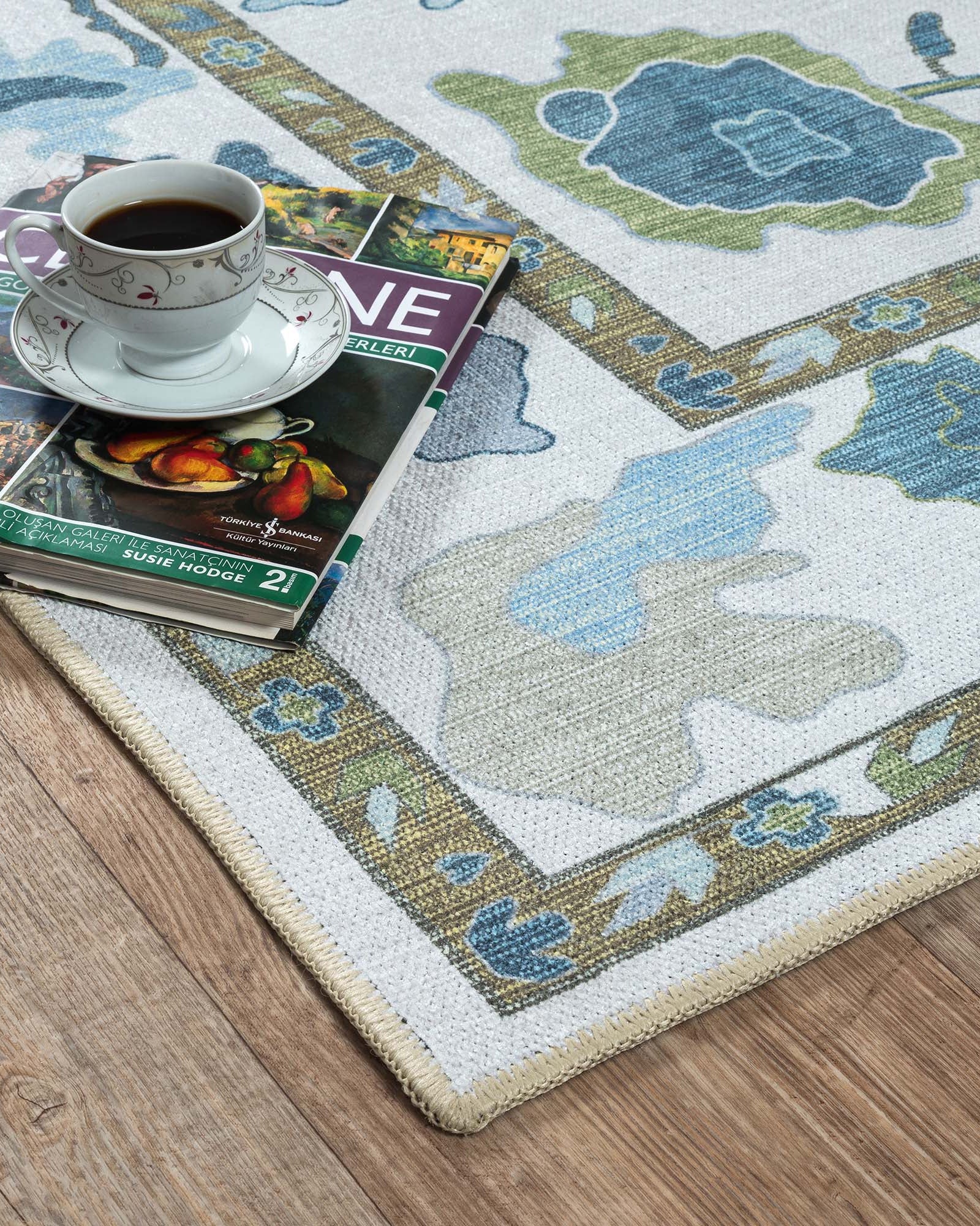 Alienore Green Blue Modern Oushak Rug