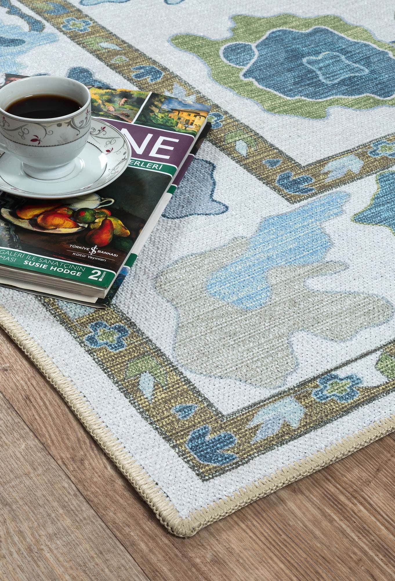 Alienore Green Blue Modern Oushak Rug