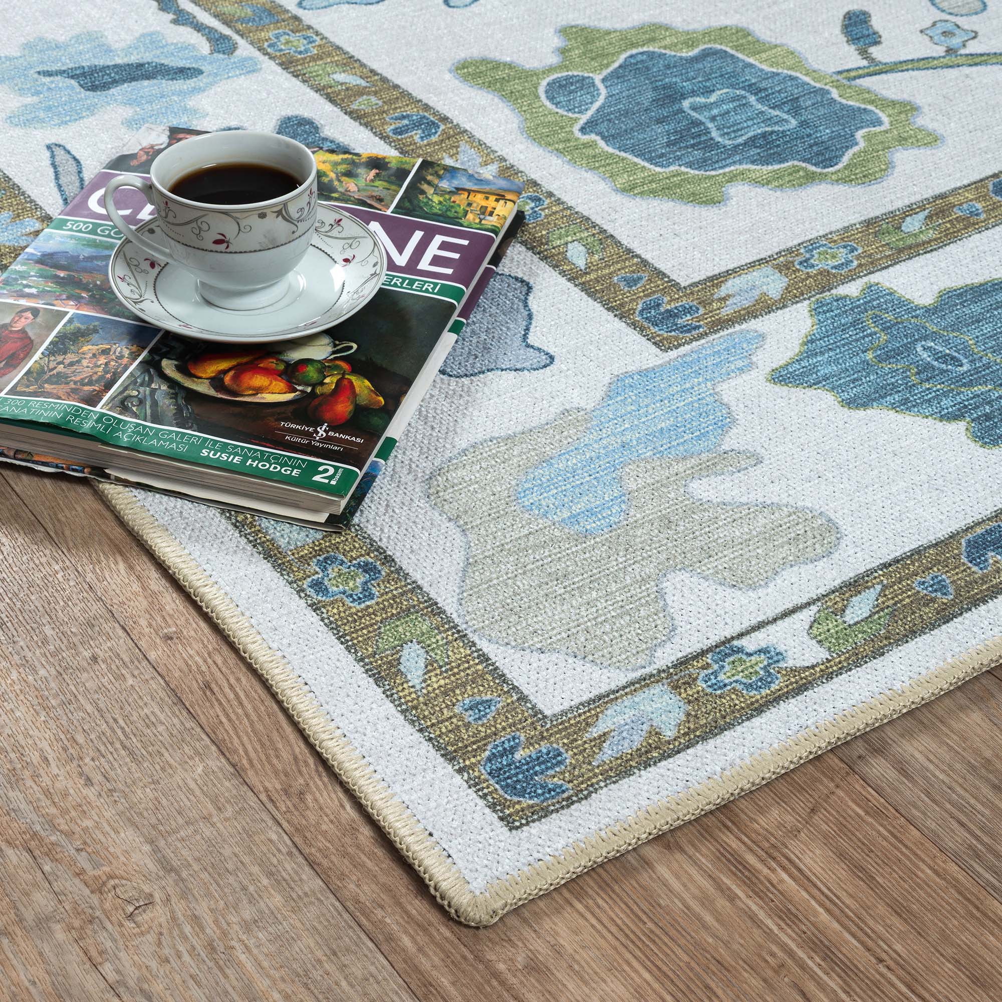 Alienore Green Blue Modern Oushak Rug