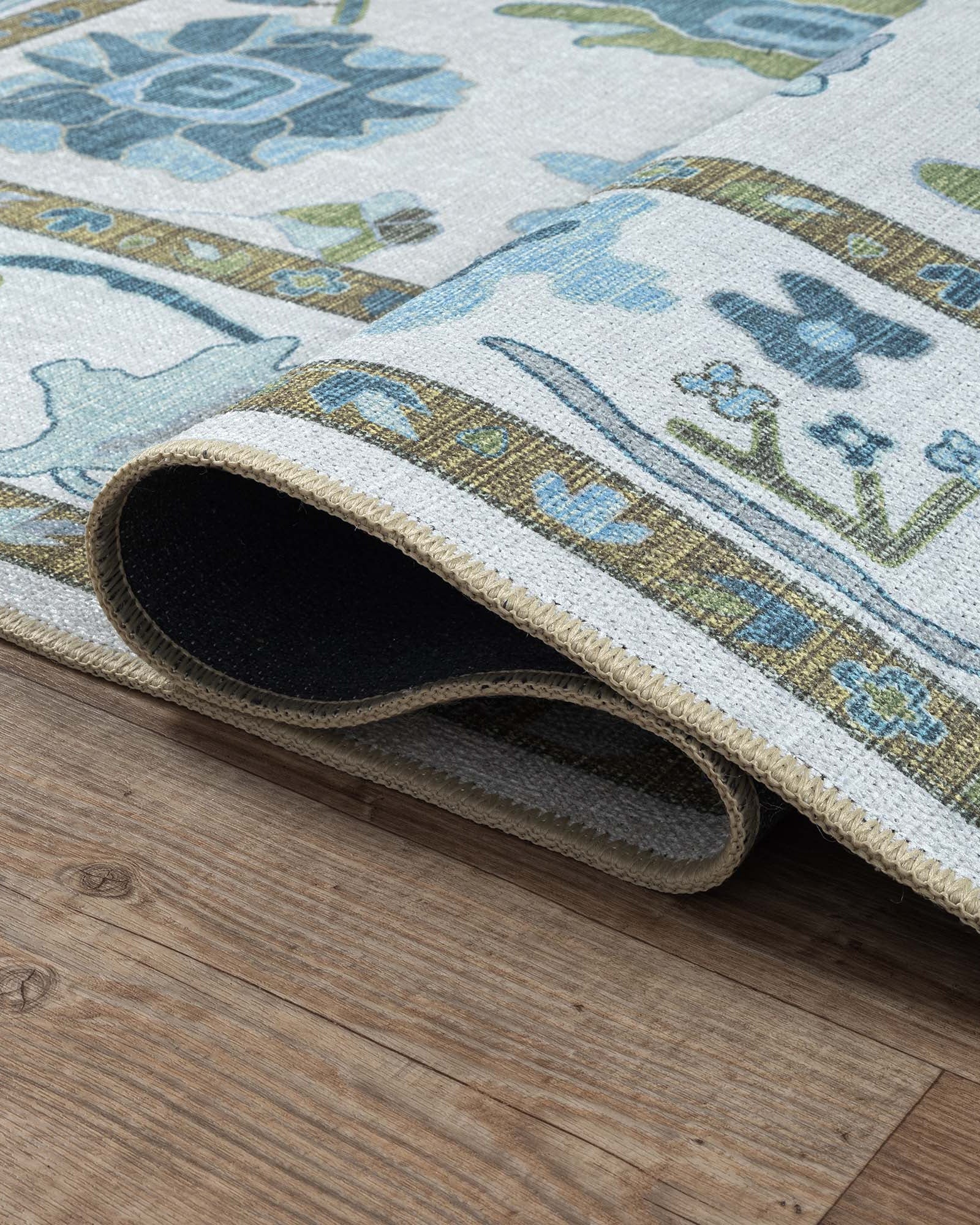 Alienore Green Blue Modern Oushak Rug