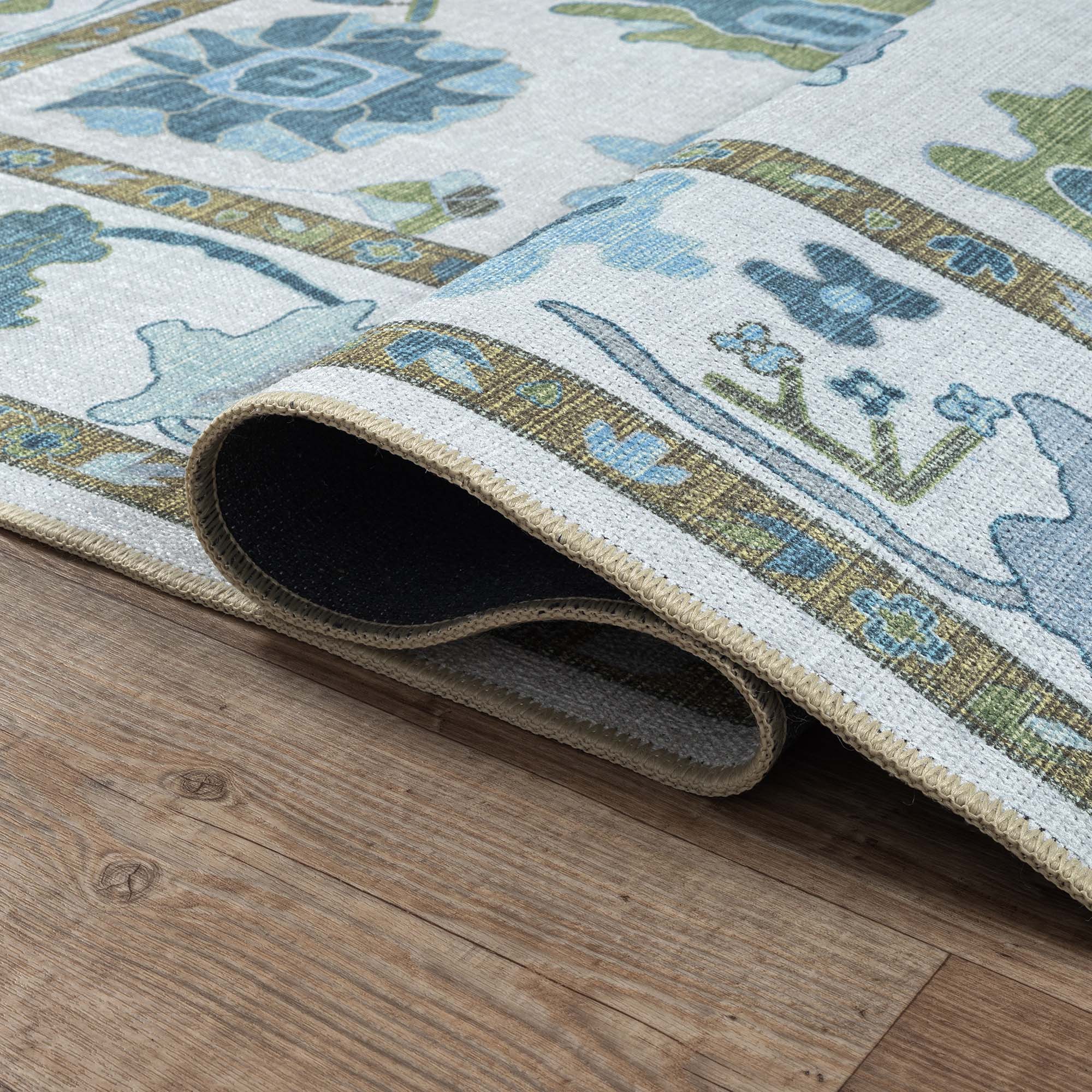 Alienore Green Blue Modern Oushak Rug