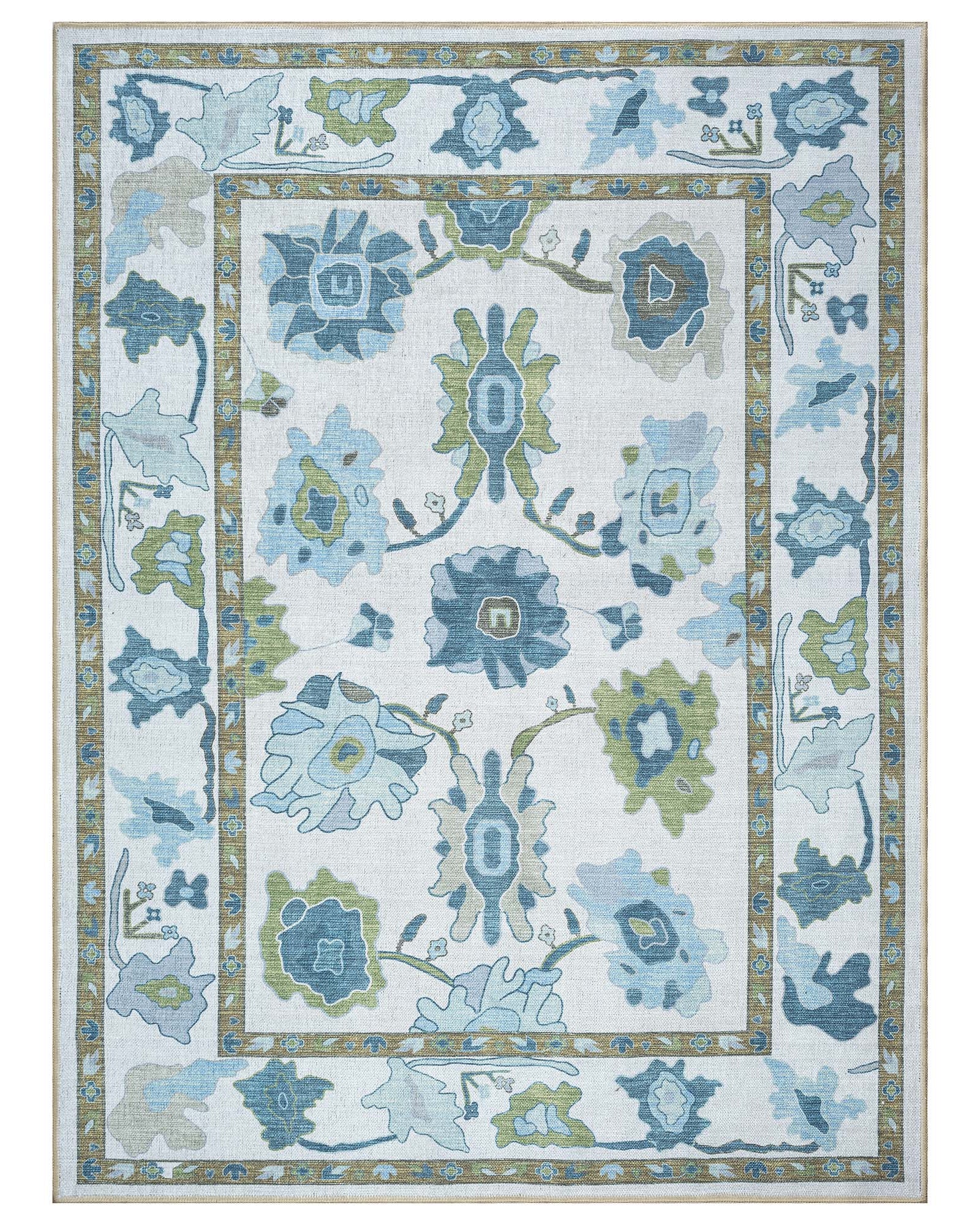 Alienore Green Blue Modern Oushak Rug