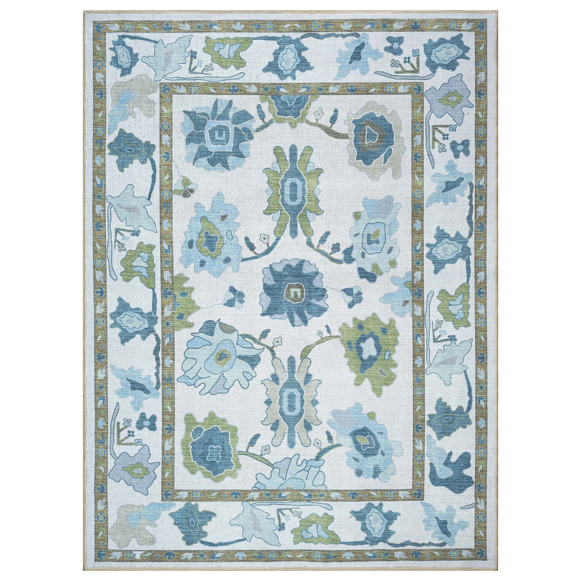 Alienore Green Blue Modern Oushak Rug