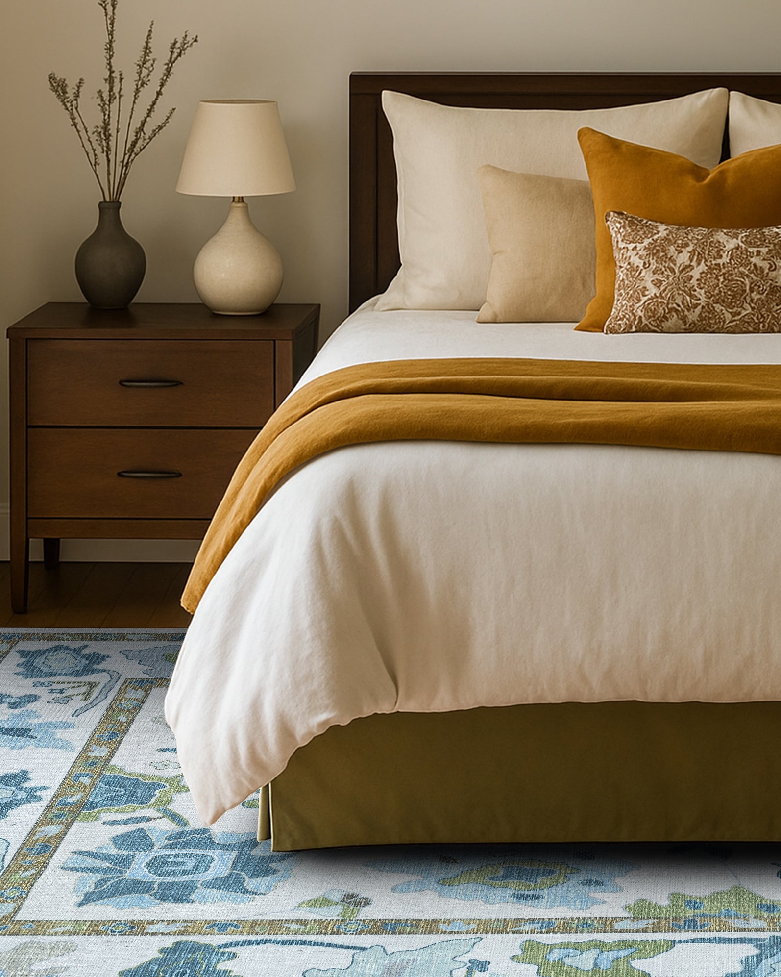 Alienore Green Blue Modern Oushak Rug