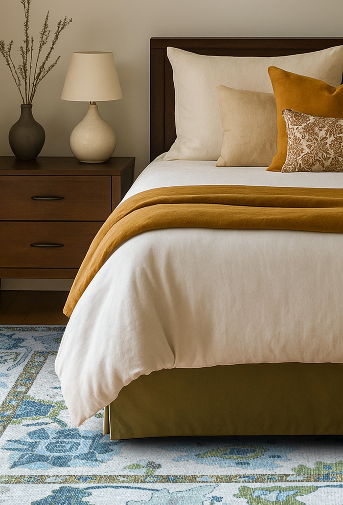 Alienore Green Blue Modern Oushak Rug