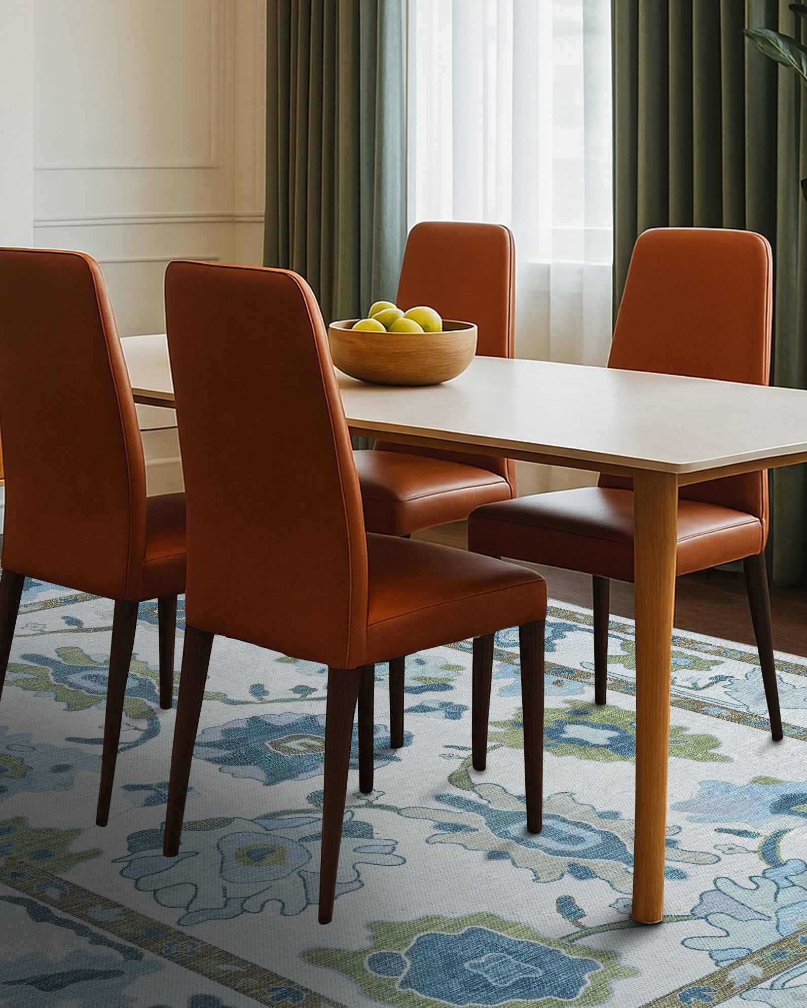 Alienore Green Blue Modern Oushak Rug