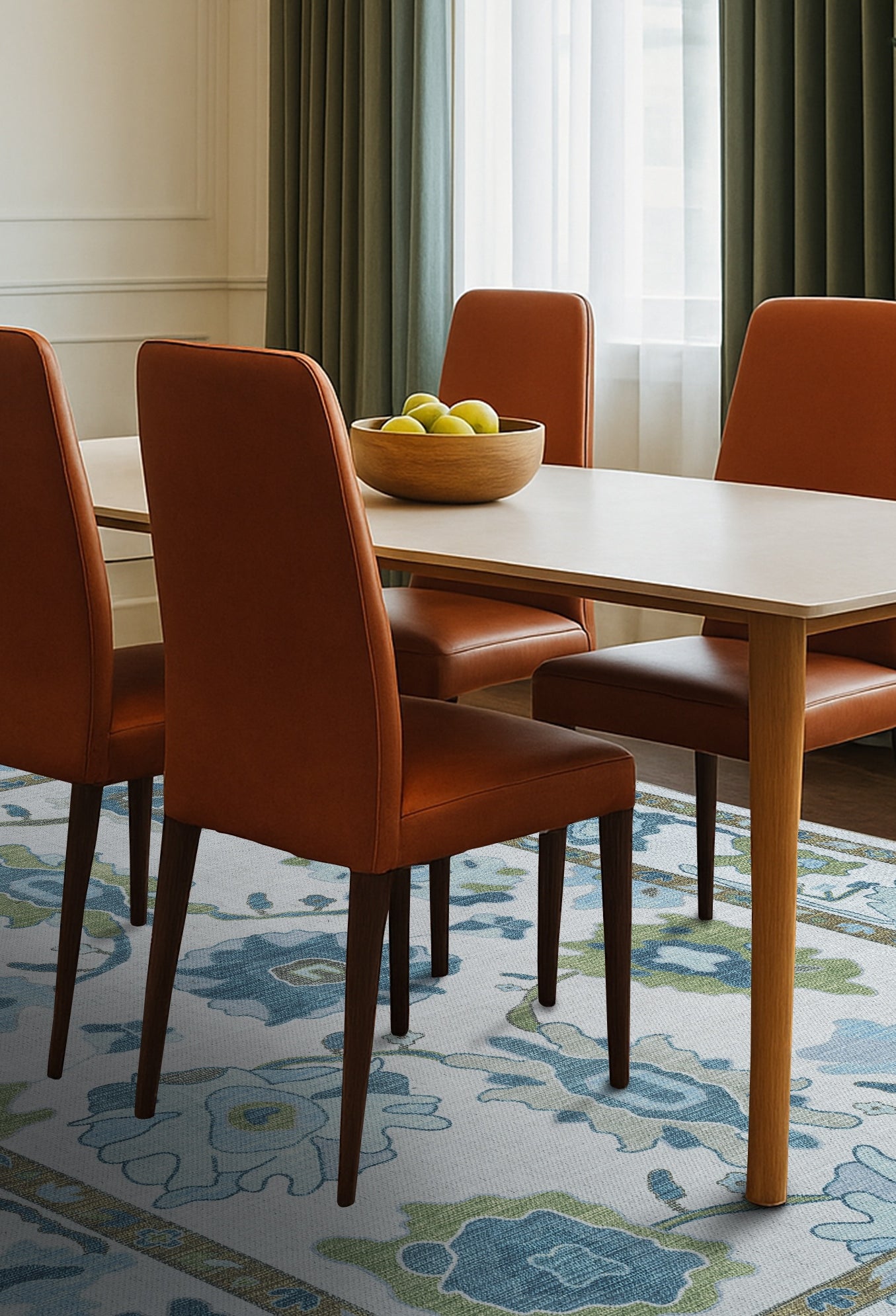 Alienore Green Blue Modern Oushak Rug