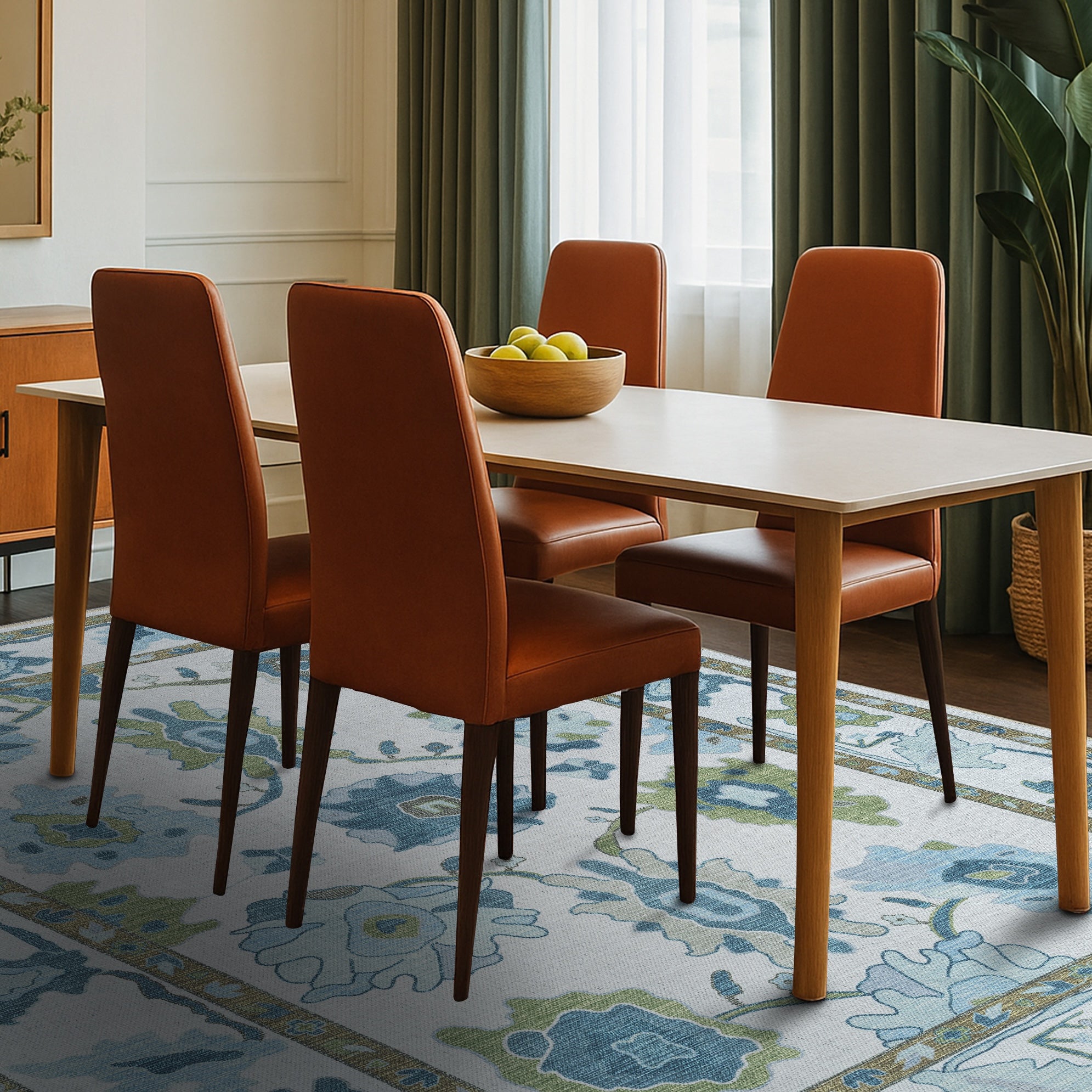 Alienore Green Blue Modern Oushak Rug