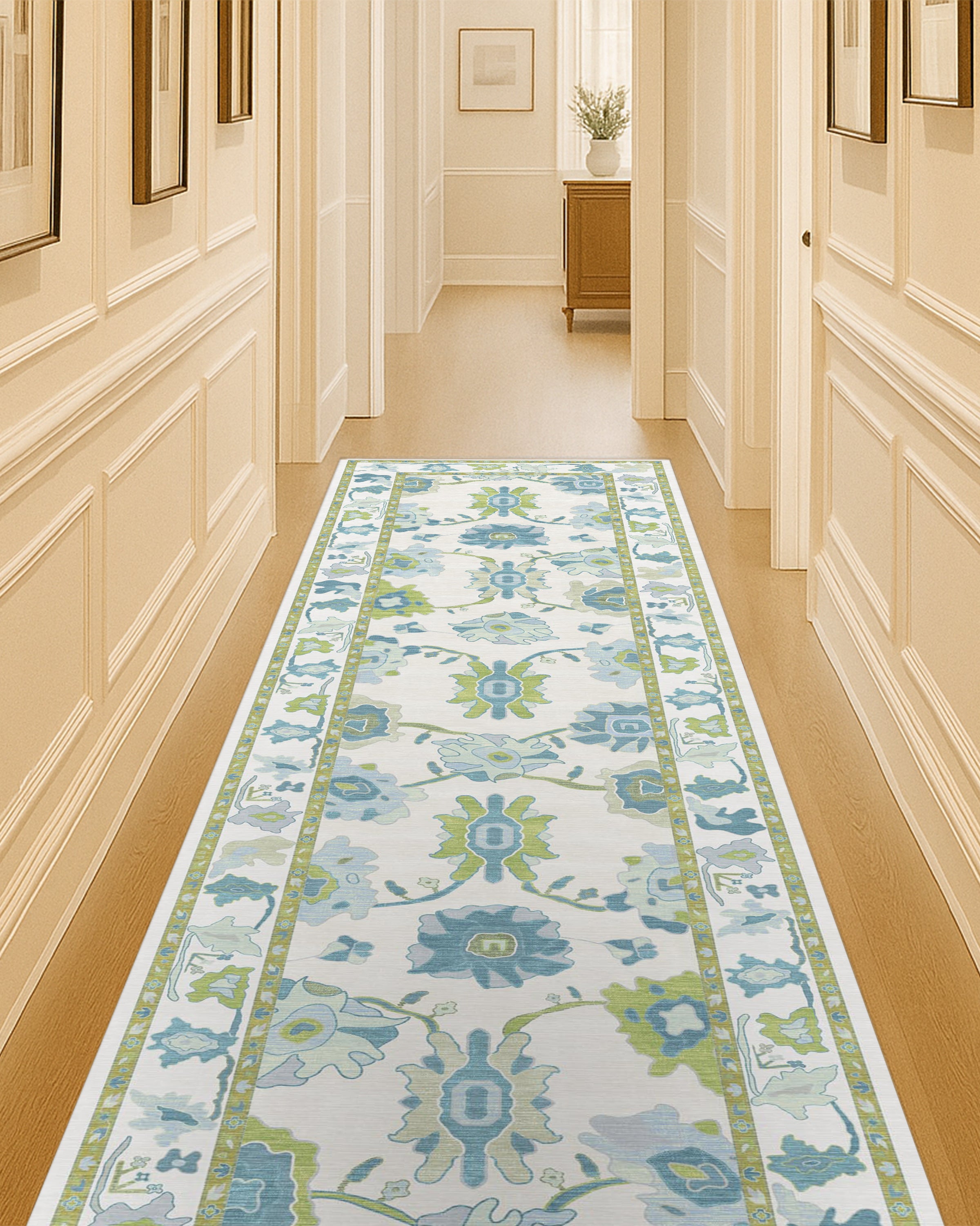 Alienore Green Blue Modern Oushak Rug