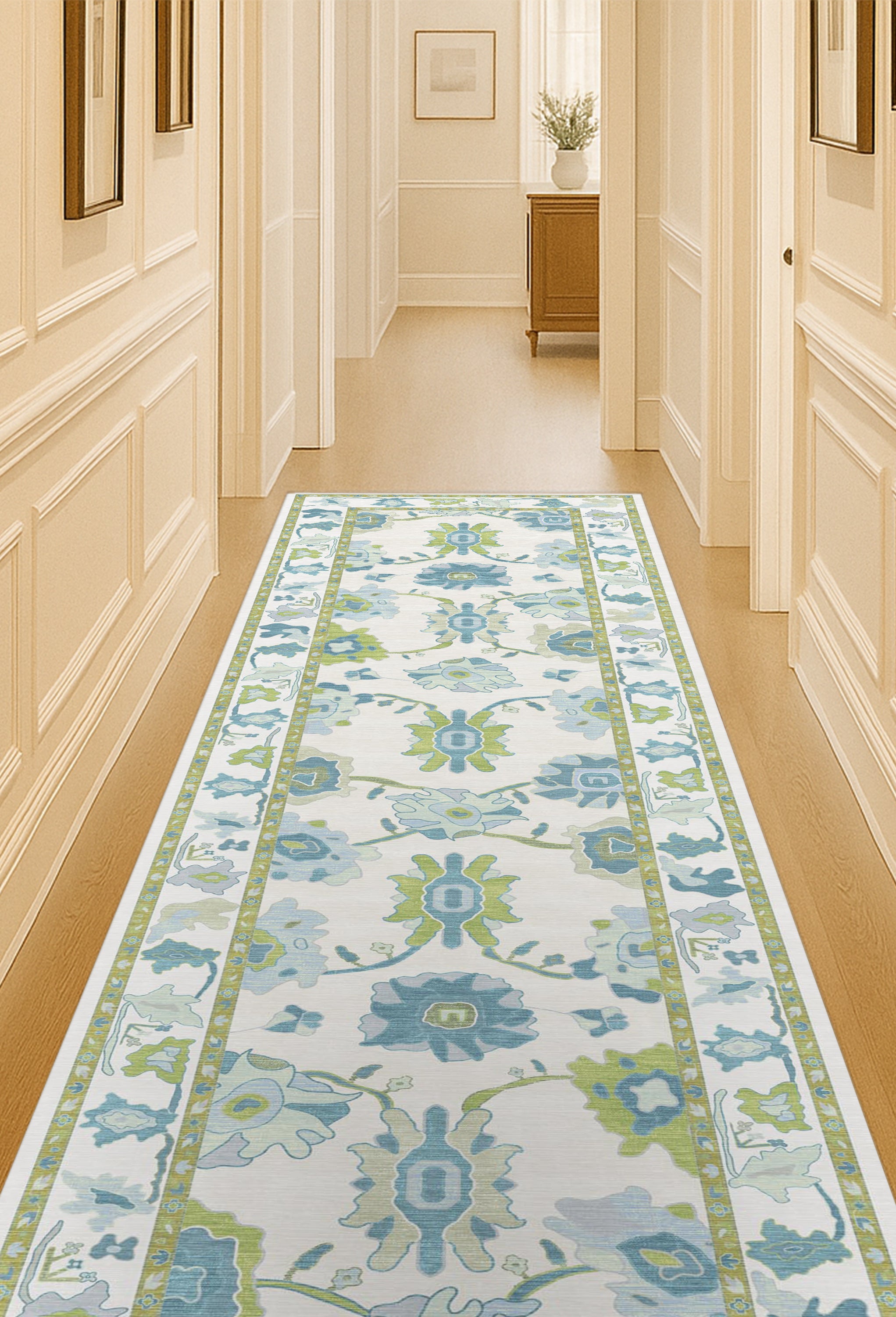 Alienore Green Blue Modern Oushak Rug