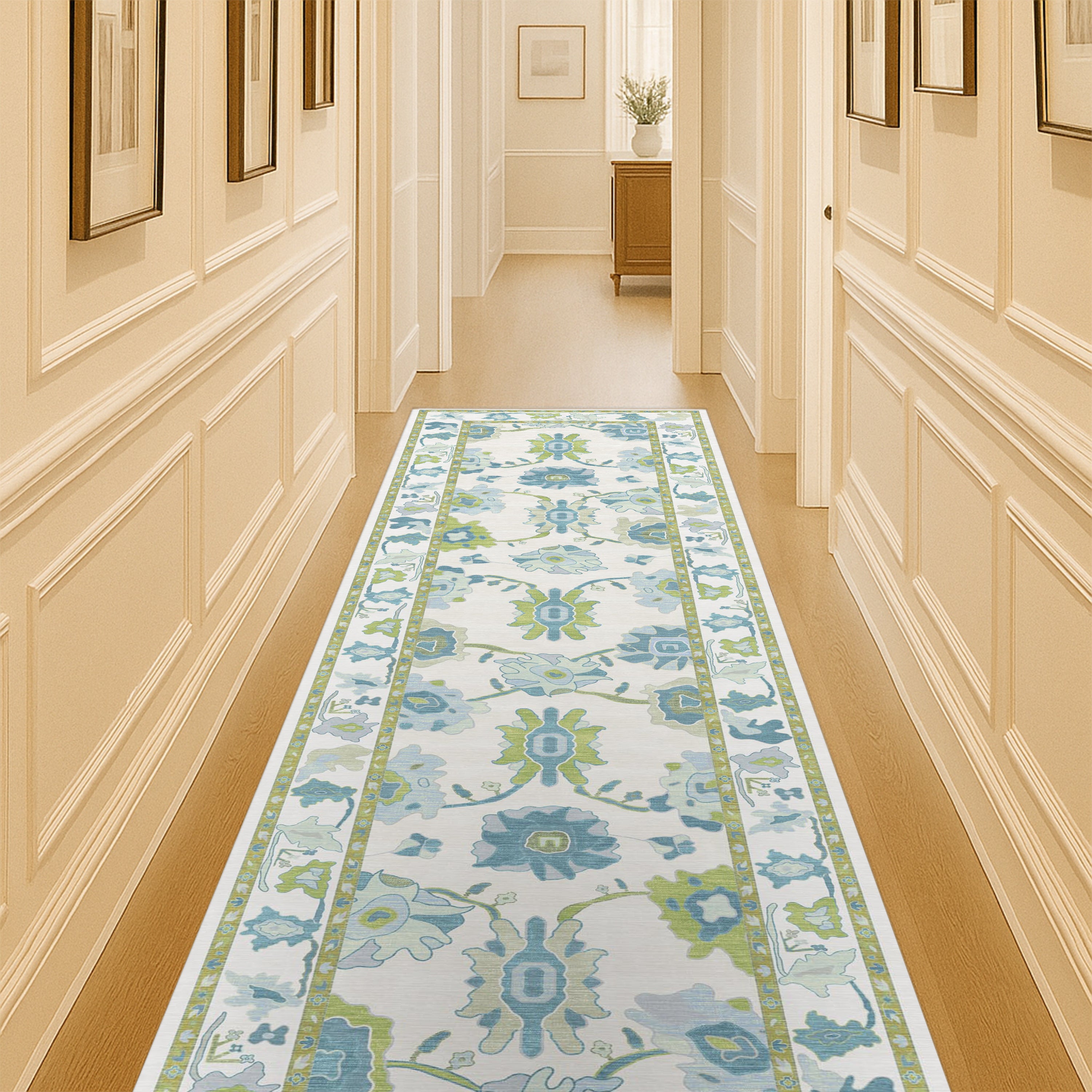 Alienore Green Blue Modern Oushak Rug