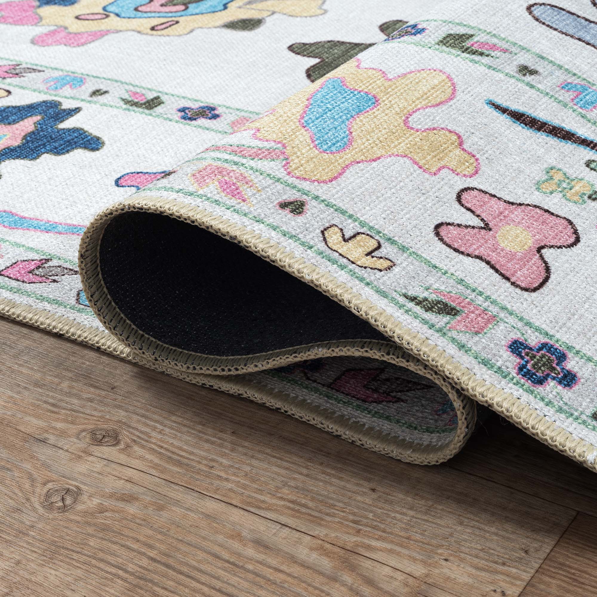 Sawsan Pastel Colorful Floral Modern Oushak Rug