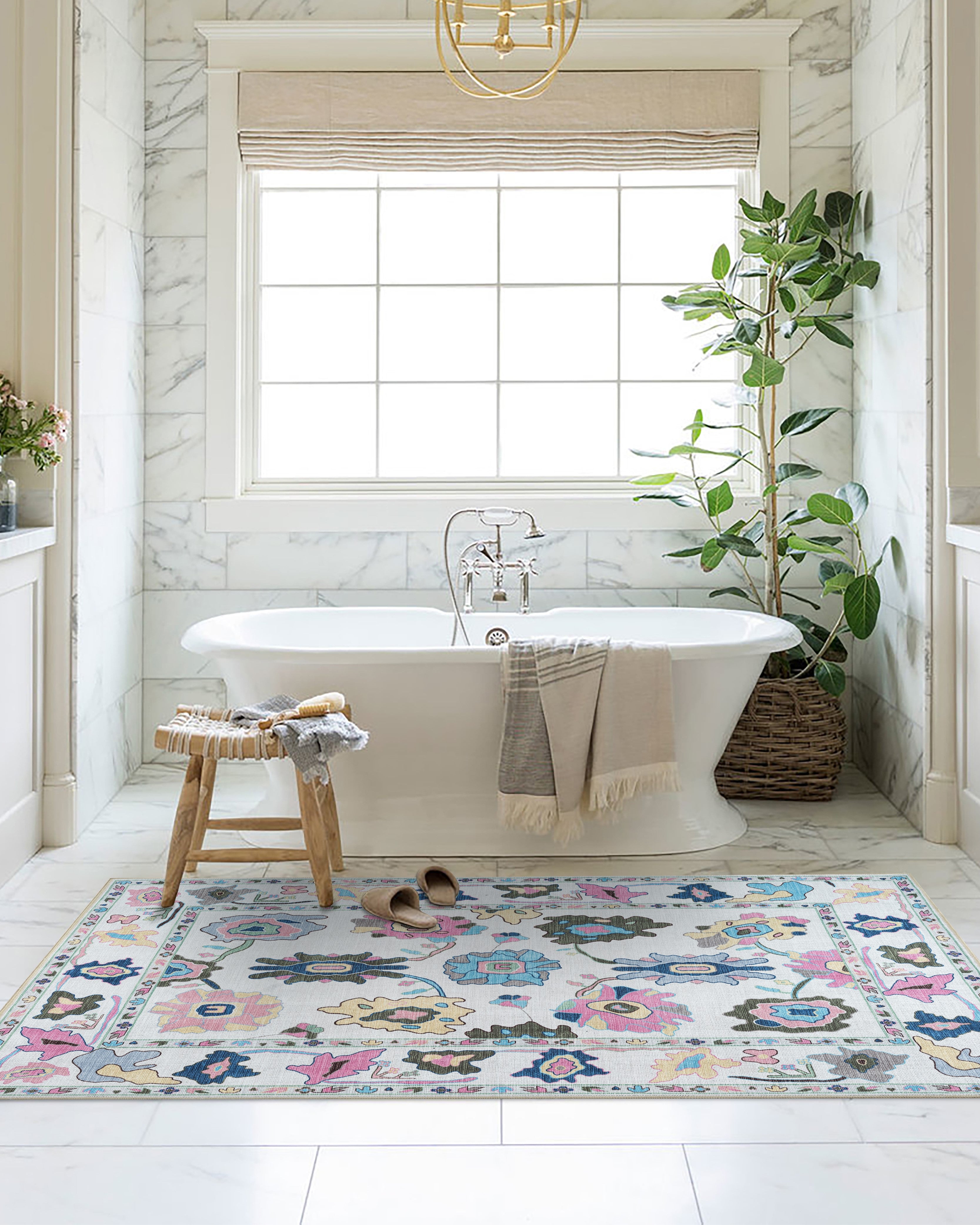 Sawsan Pastel Colorful Floral Modern Oushak Rug