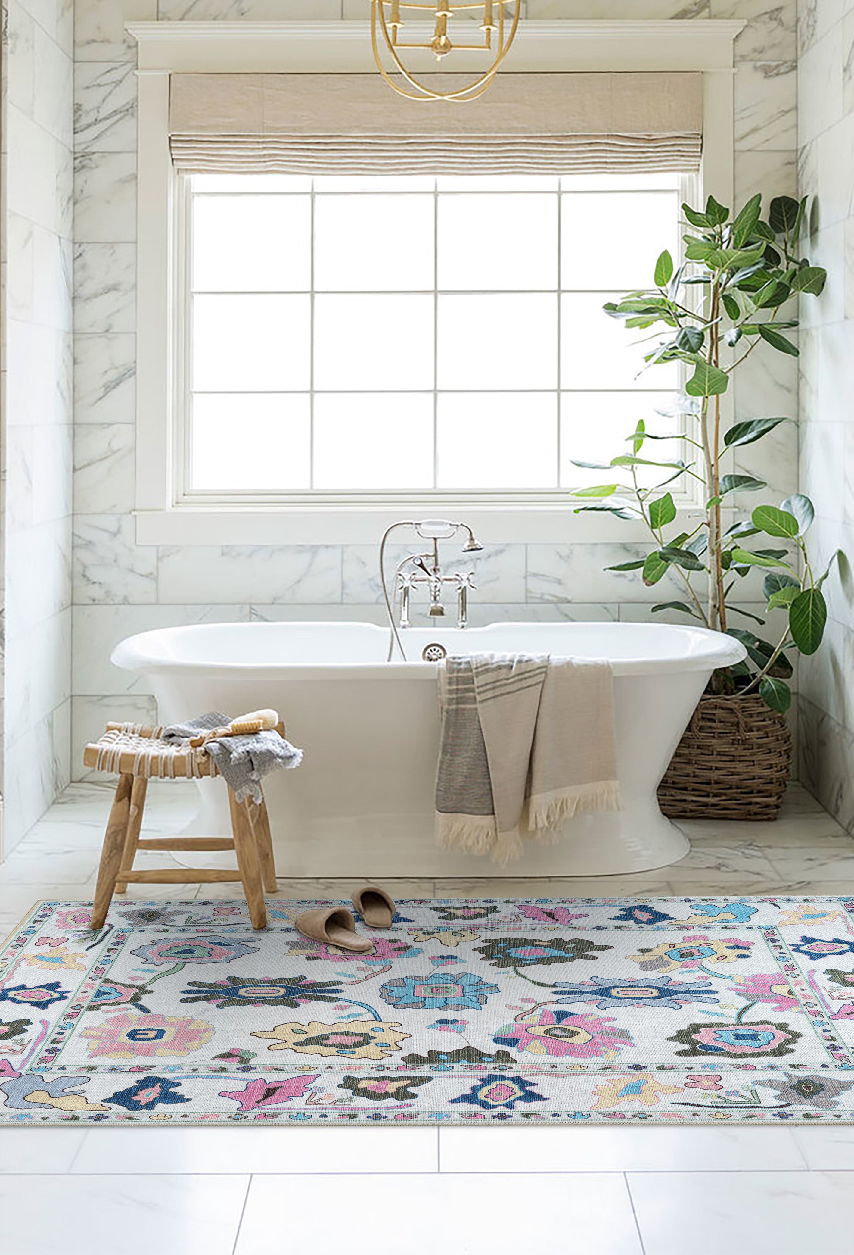 Sawsan Pastel Colorful Floral Modern Oushak Rug