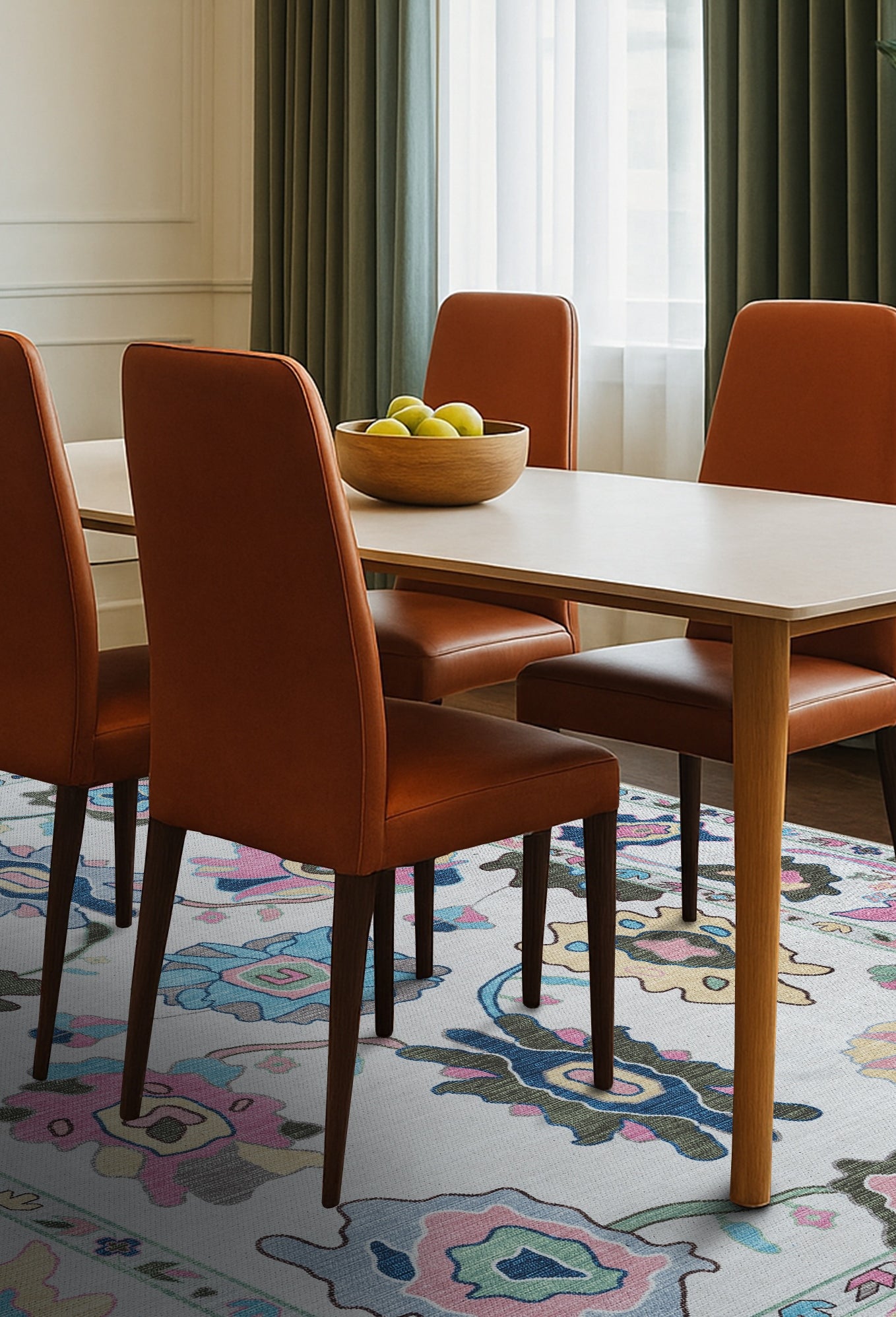 Sawsan Pastel Colorful Floral Modern Oushak Rug