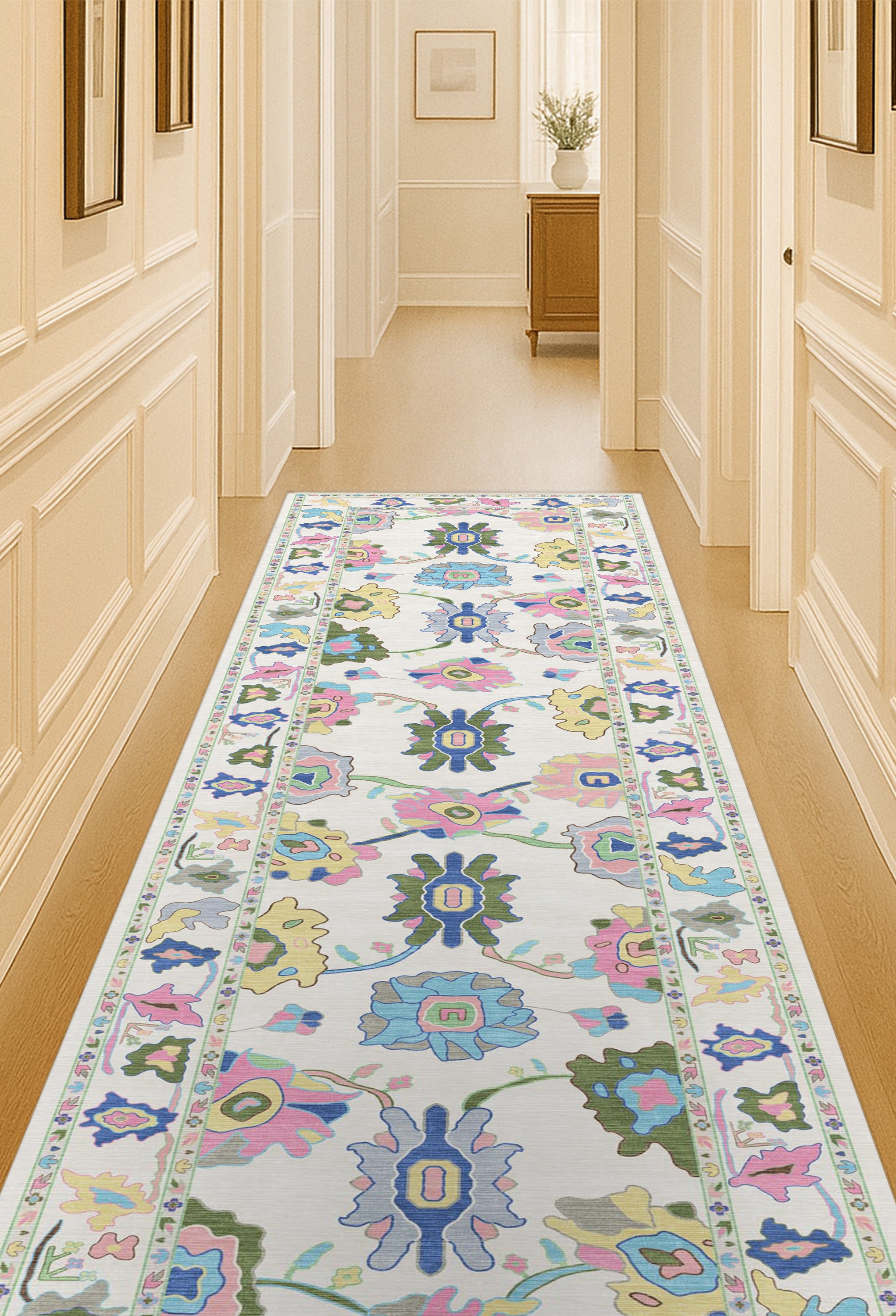 Sawsan Pastel Colorful Floral Modern Oushak Rug