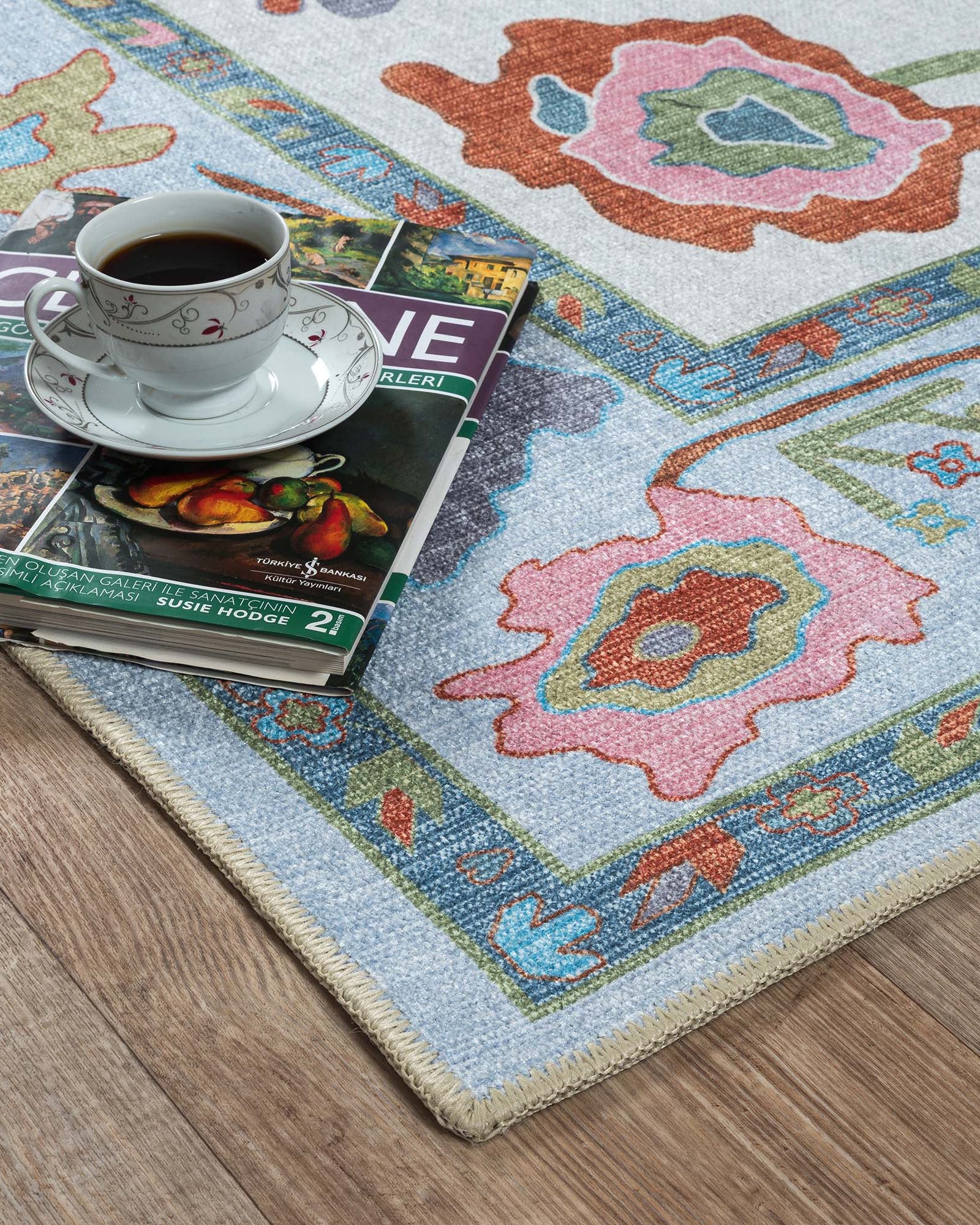 Sayyida Colorful Floral Pastel Modern Oushak Rug