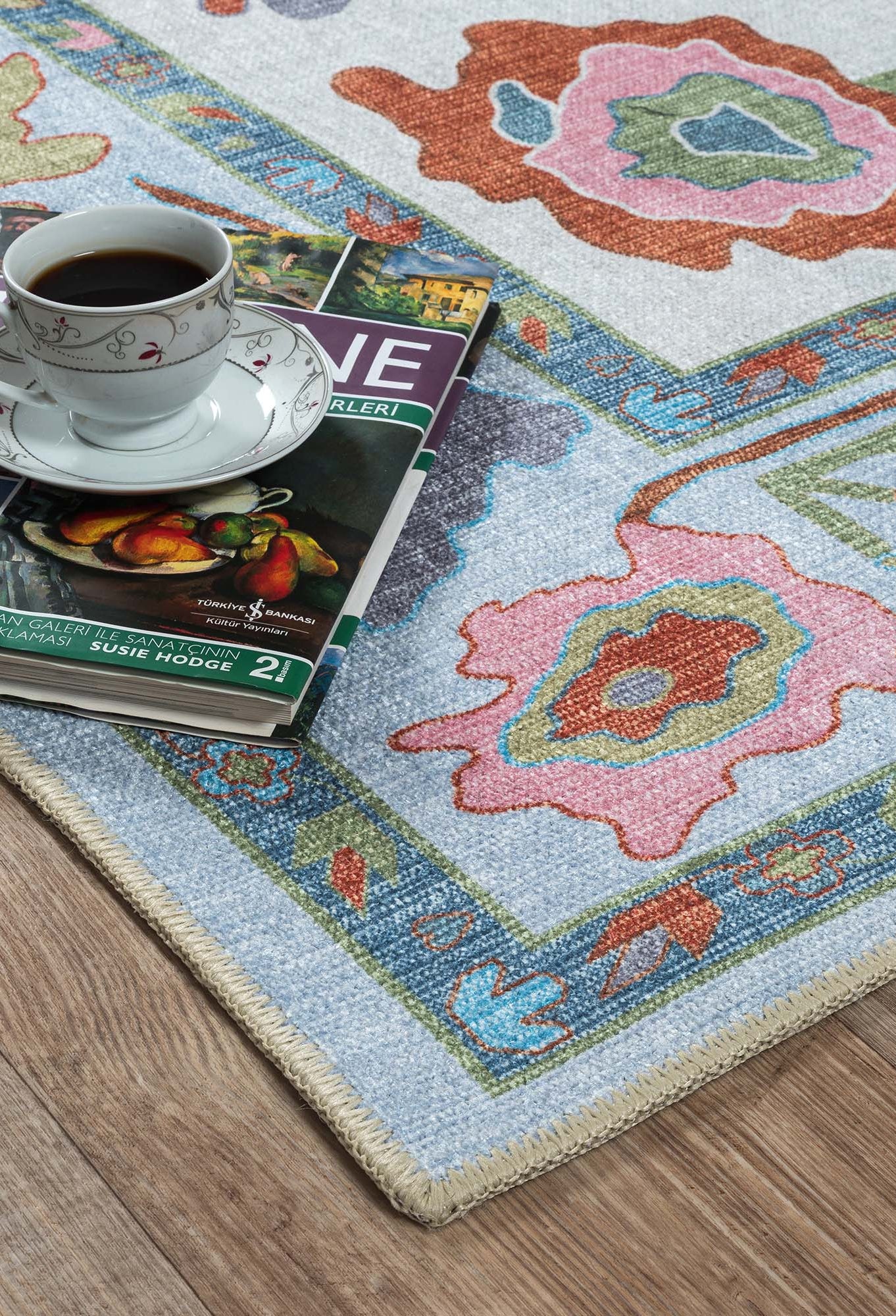 Sayyida Colorful Floral Pastel Modern Oushak Rug