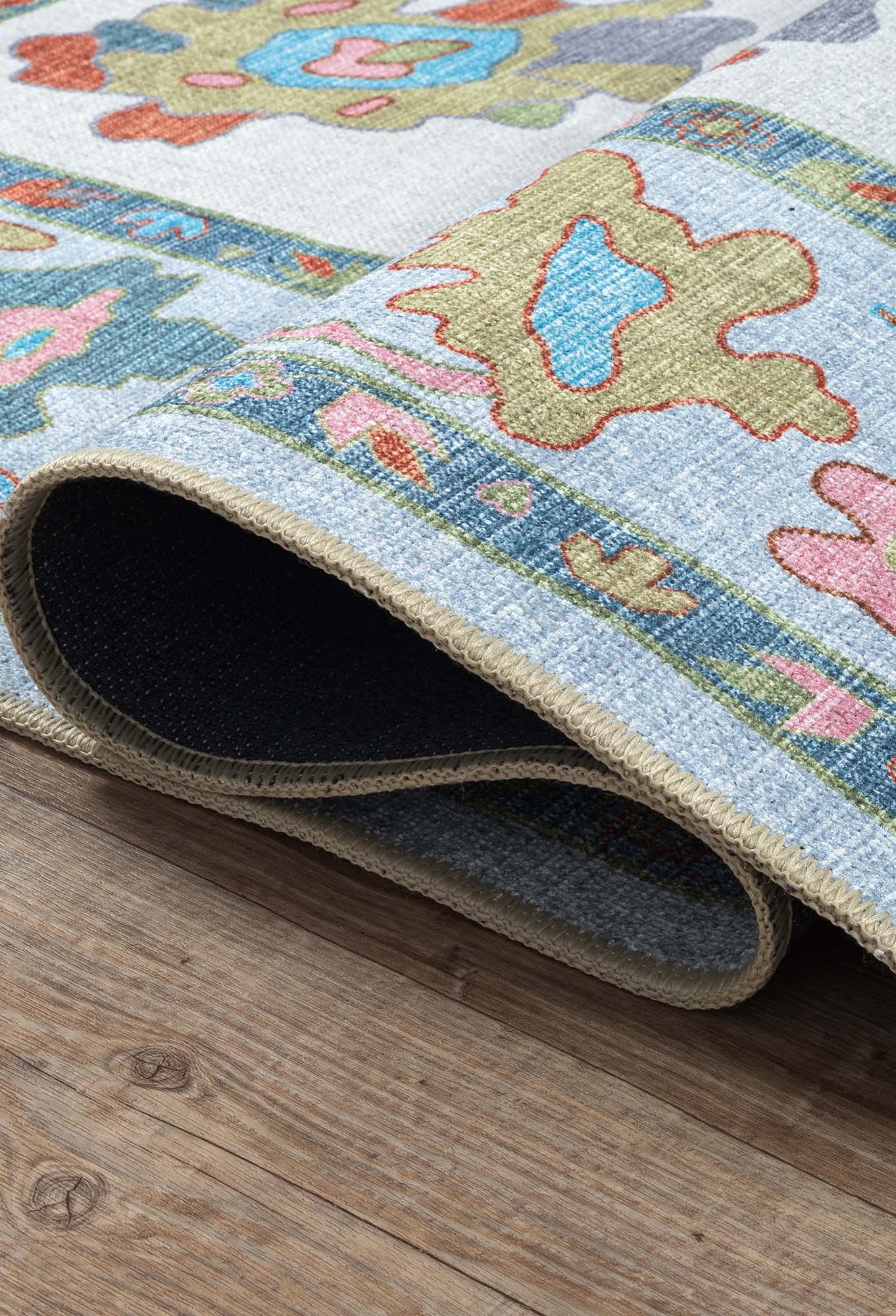 Sayyida Colorful Floral Pastel Modern Oushak Rug