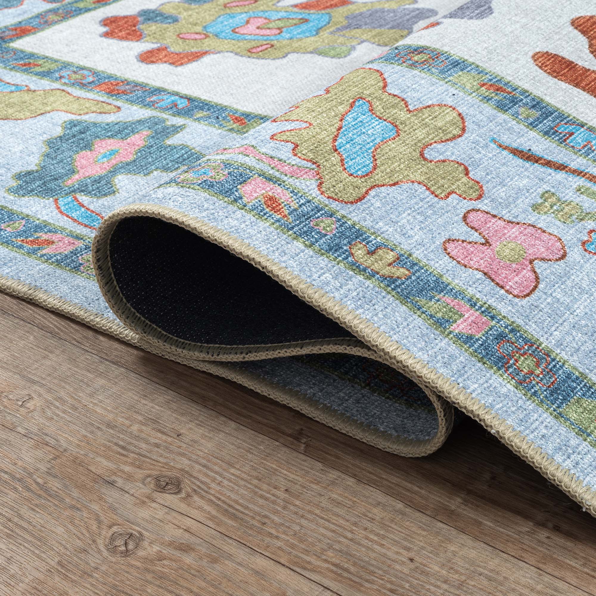 Sayyida Colorful Floral Pastel Modern Oushak Rug