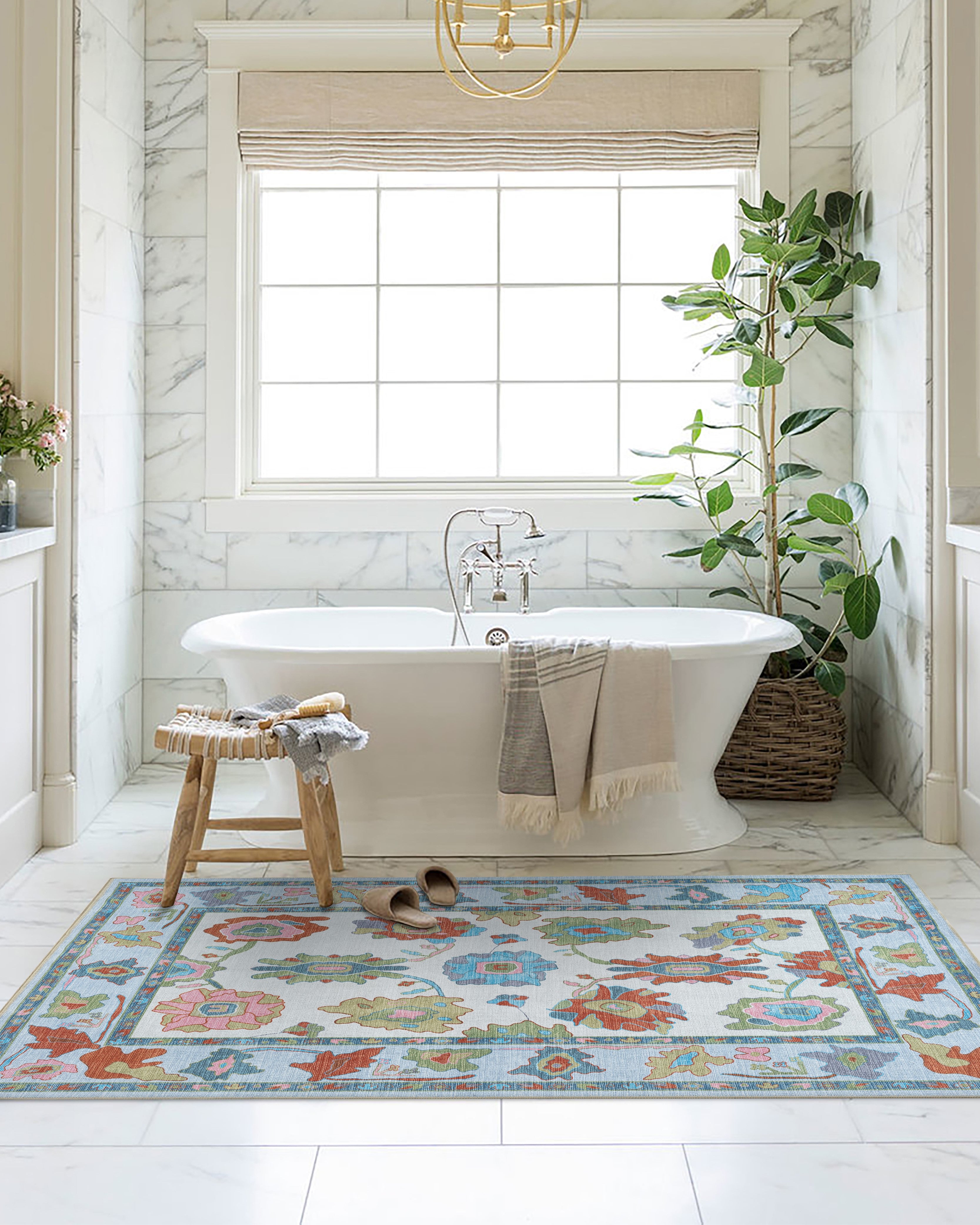 Sayyida Colorful Floral Pastel Modern Oushak Rug