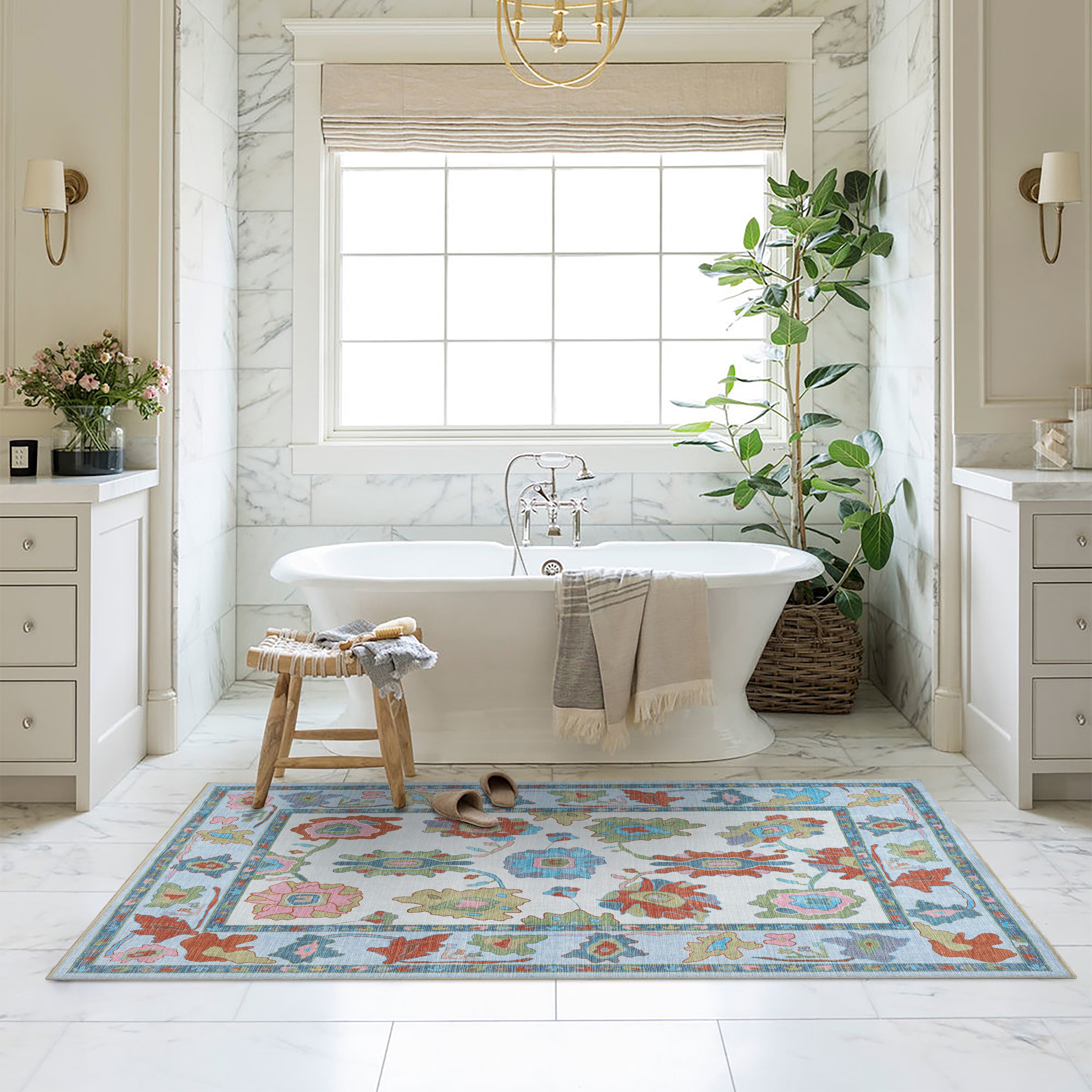 Sayyida Colorful Floral Pastel Modern Oushak Rug