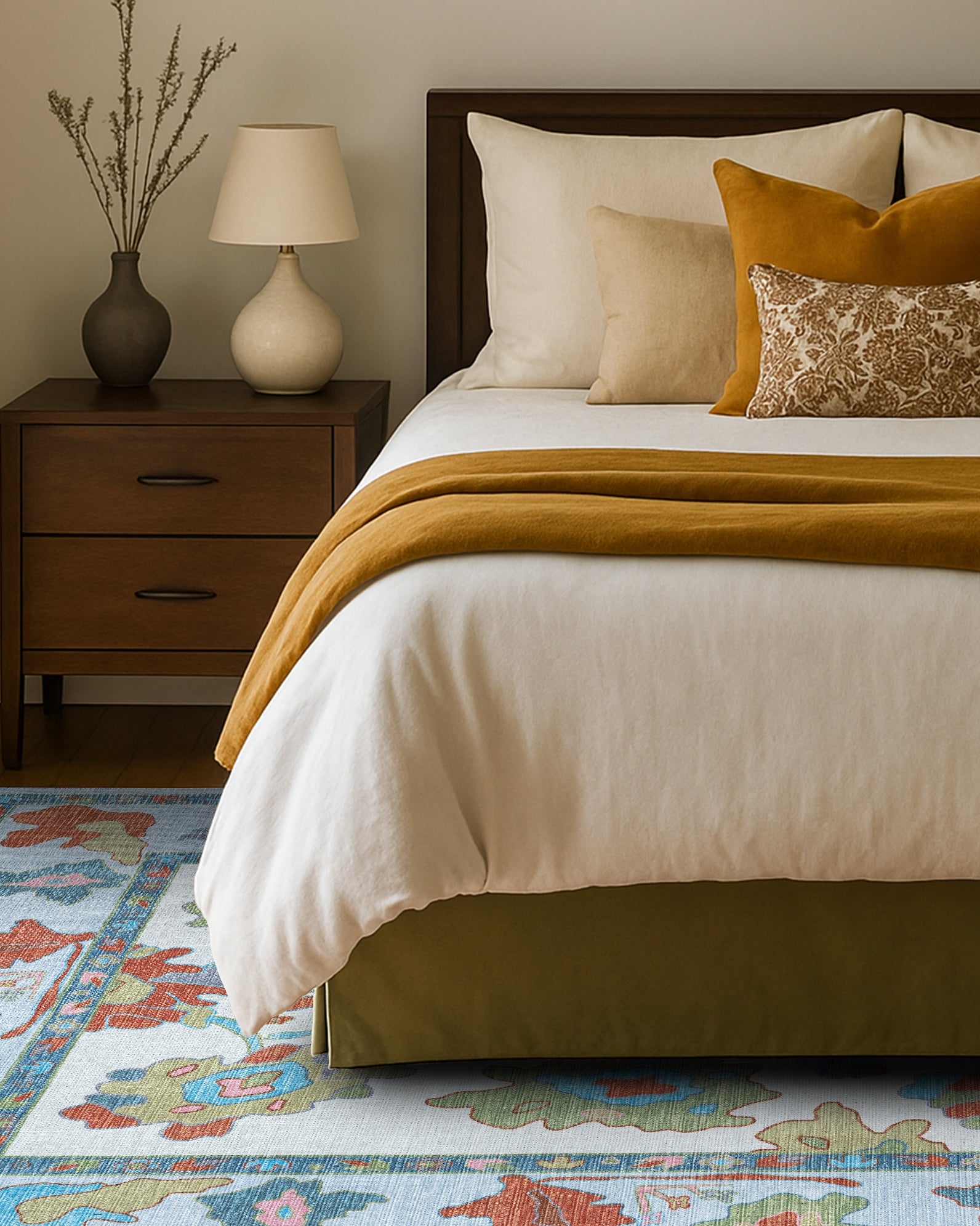 Sayyida Colorful Floral Pastel Modern Oushak Rug