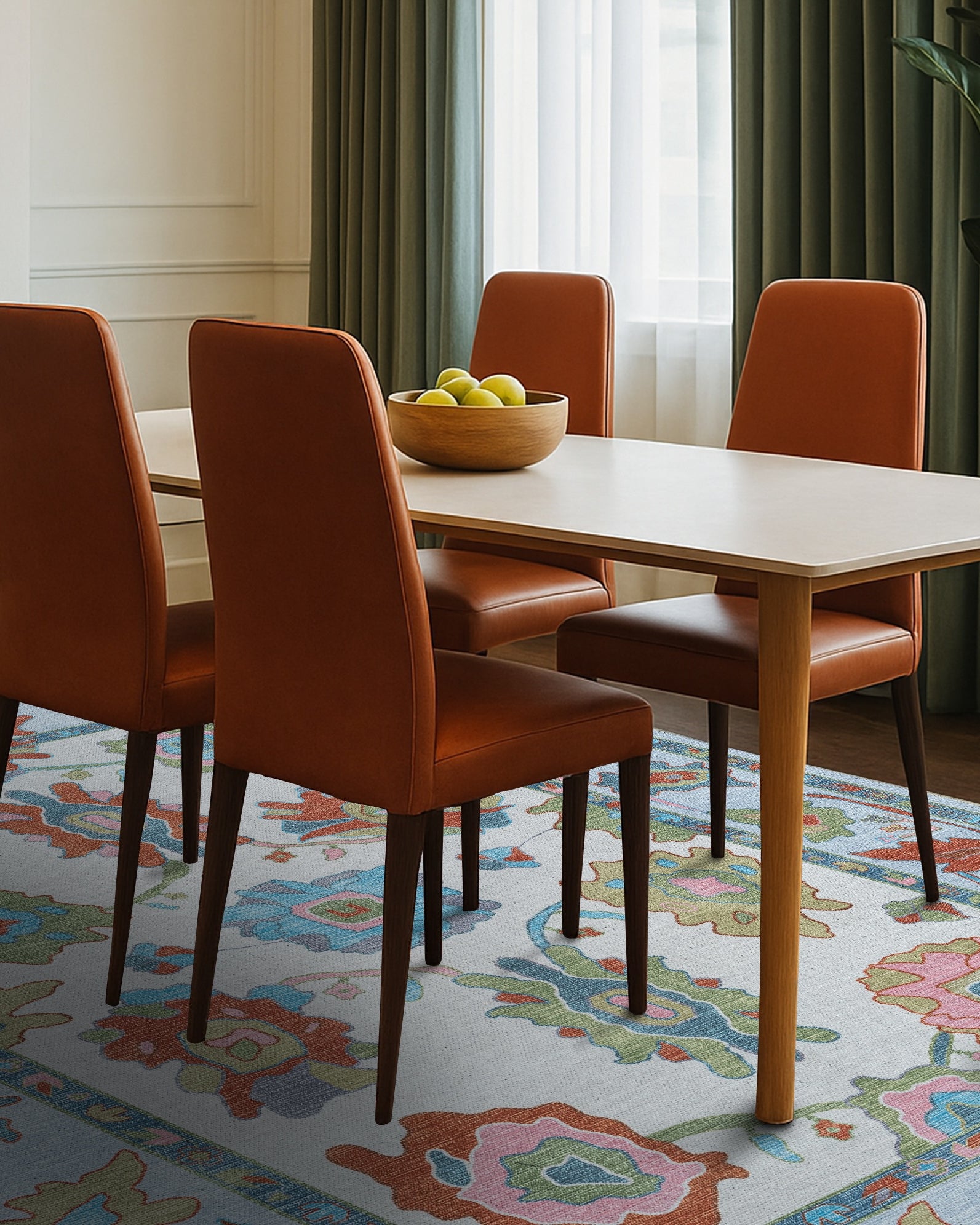 Sayyida Colorful Floral Pastel Modern Oushak Rug