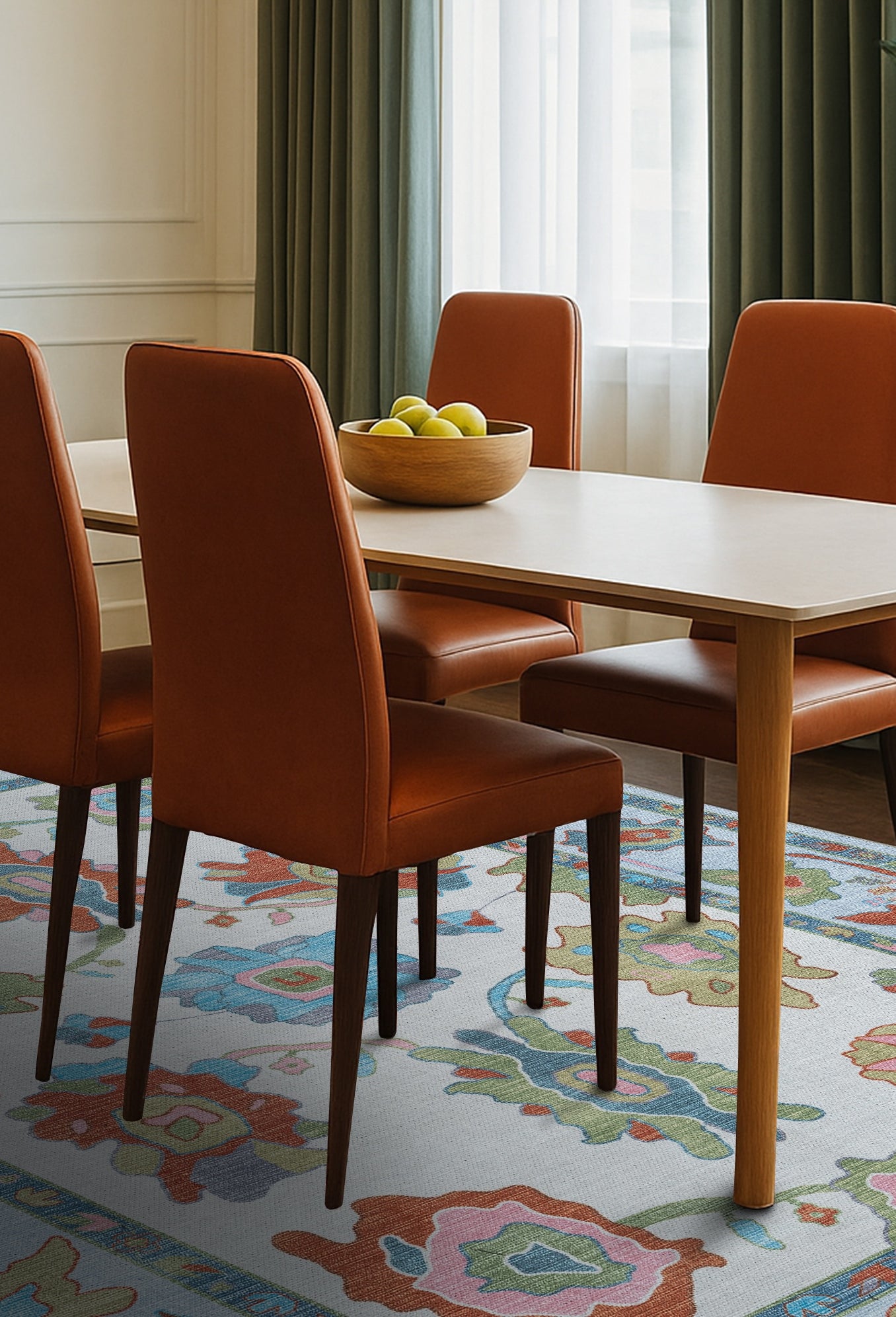 Sayyida Colorful Floral Pastel Modern Oushak Rug