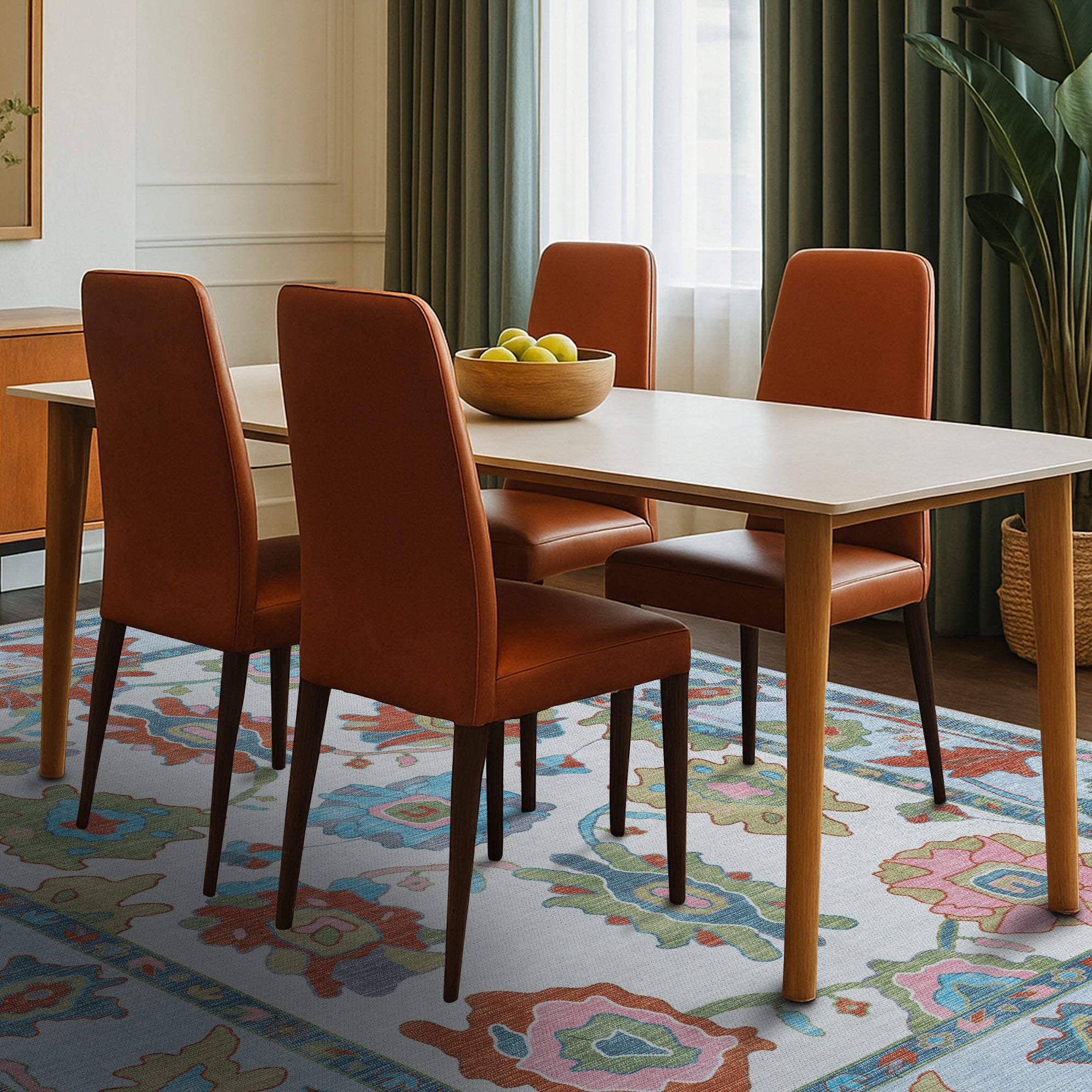 Sayyida Colorful Floral Pastel Modern Oushak Rug